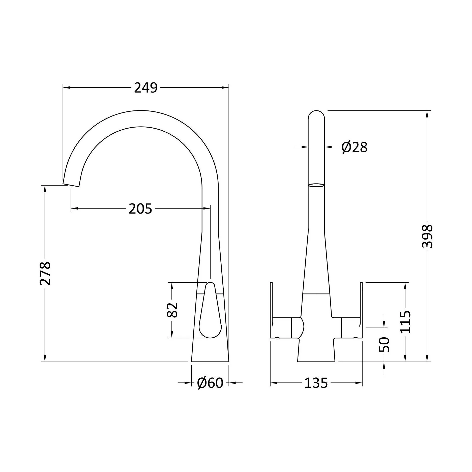 Tatenhill Kitchen Mono Sink Mixer Tap - Single or Dual Lever, Choice of Colour - Image 41