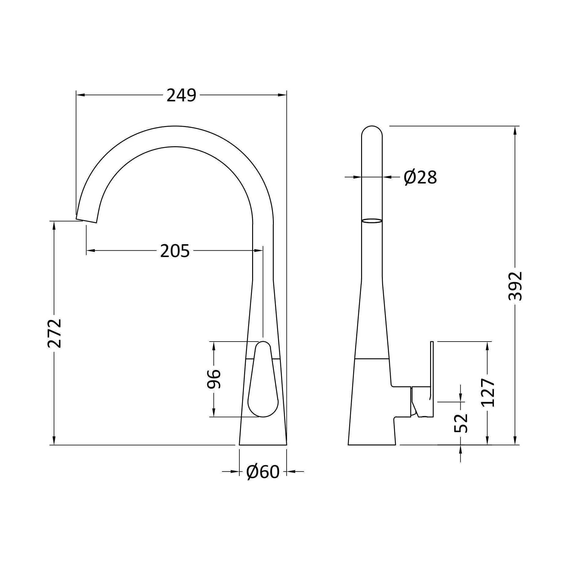 Tatenhill Kitchen Mono Sink Mixer Tap - Single or Dual Lever, Choice of Colour - Image 44
