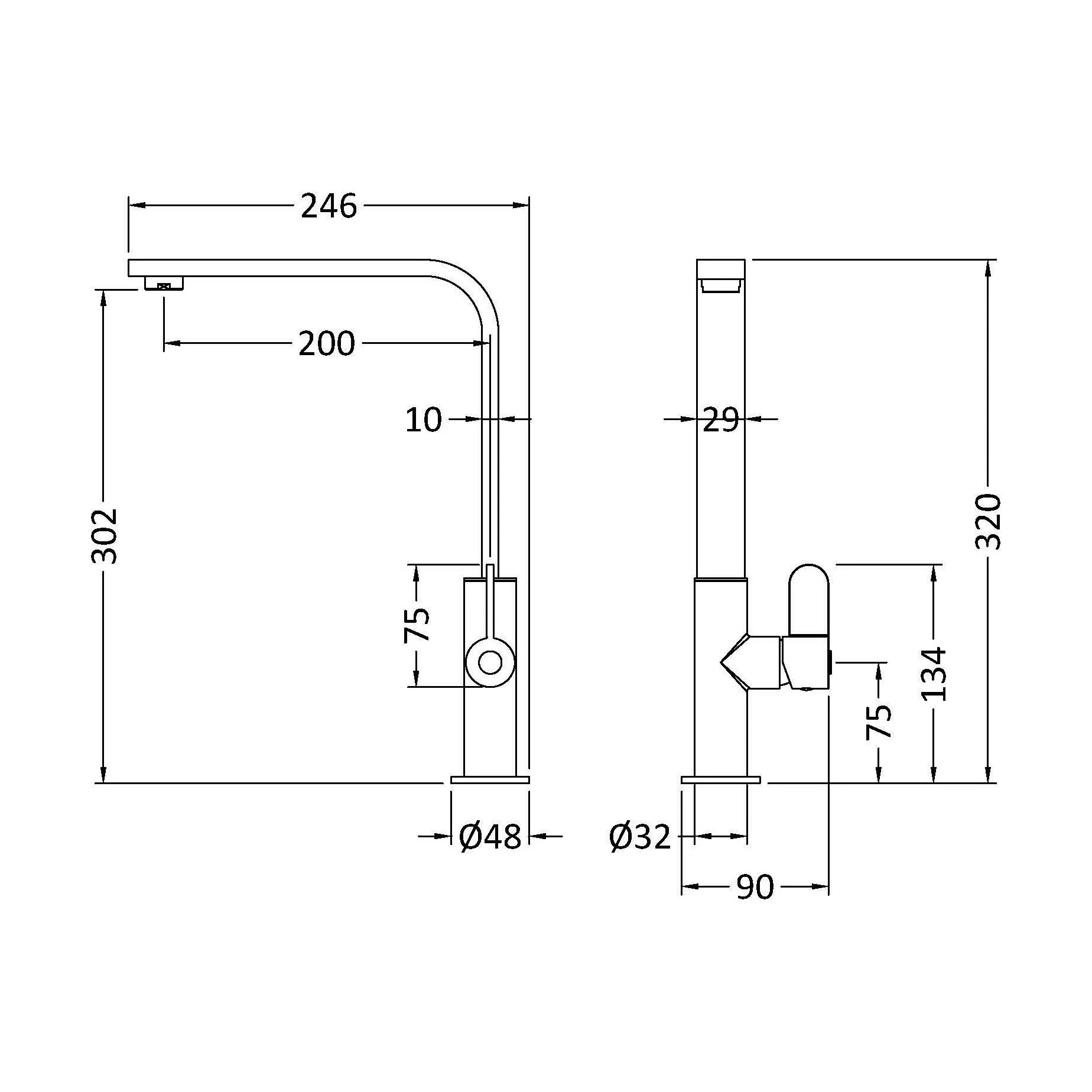 Ipstones Kitchen Mono Mixer Tap - Single or Dual Lever, Choice of Colour - Image 46