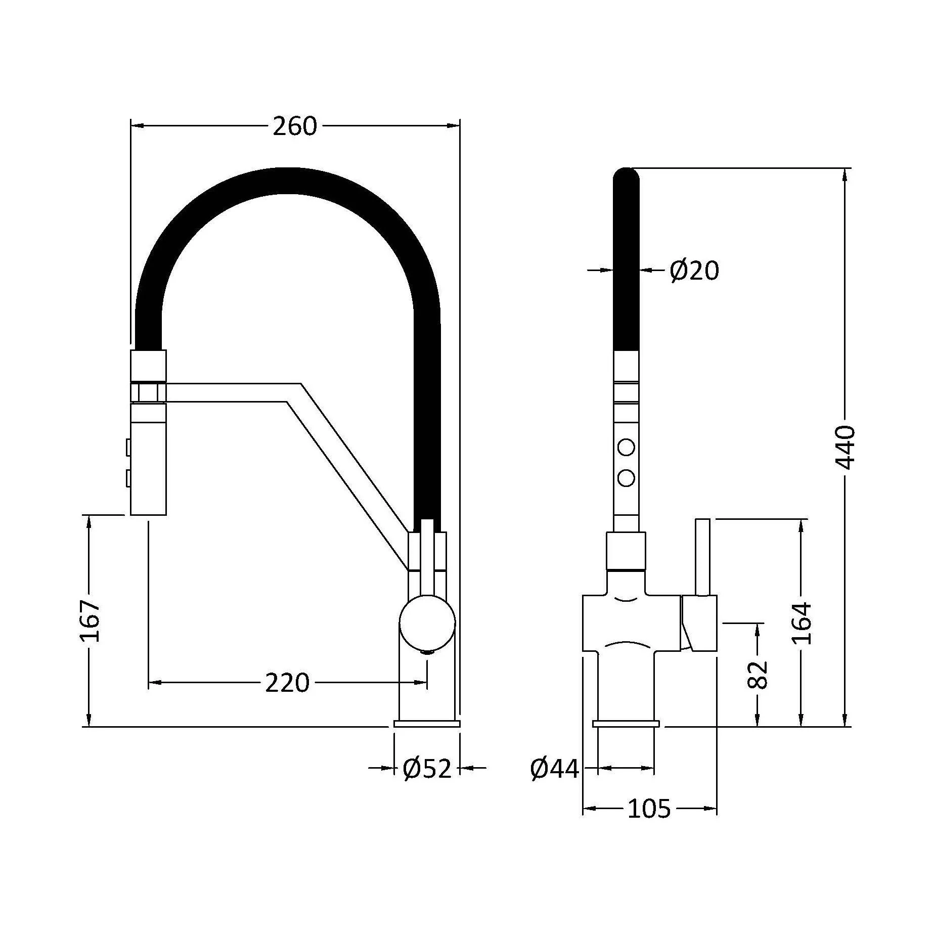 Haughton Kitchen Mono Mixer Tap - Single or Dual Lever, Choice of Colour - Image 42