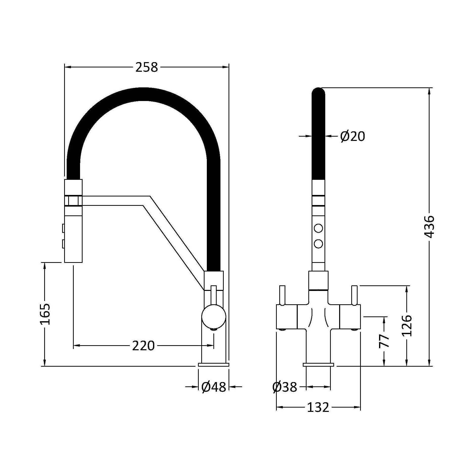 Haughton Kitchen Mono Mixer Tap - Single or Dual Lever, Choice of Colour - Image 47