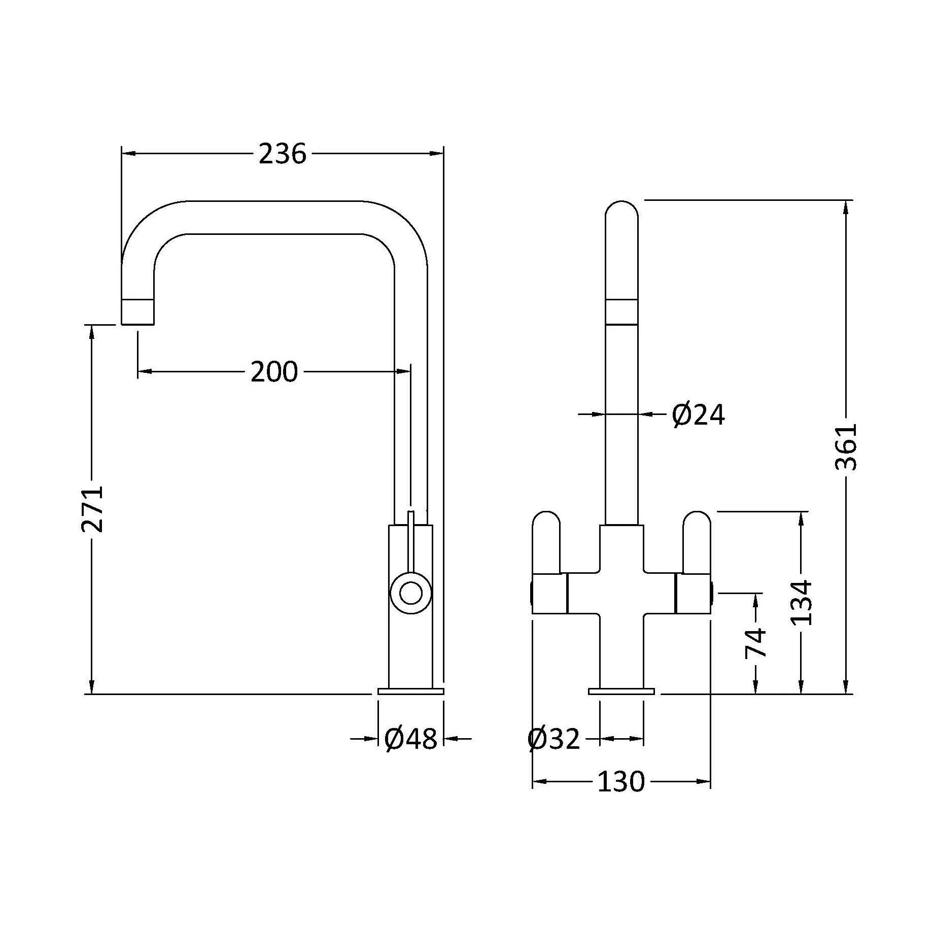 Warslow Kitchen Mono Mixer Tap - Single or Dual Lever, Choice of Colour - Image 41