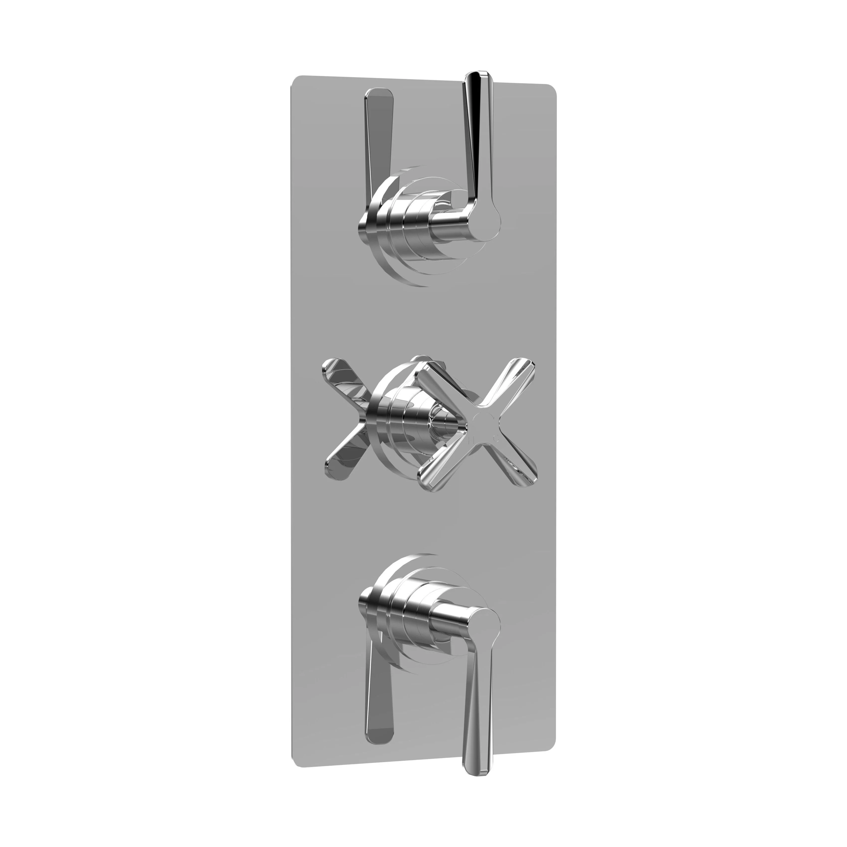 Levedale Triple Concealed Crosshead Thermostatic Shower Valve with Diverter (3 Outlets)