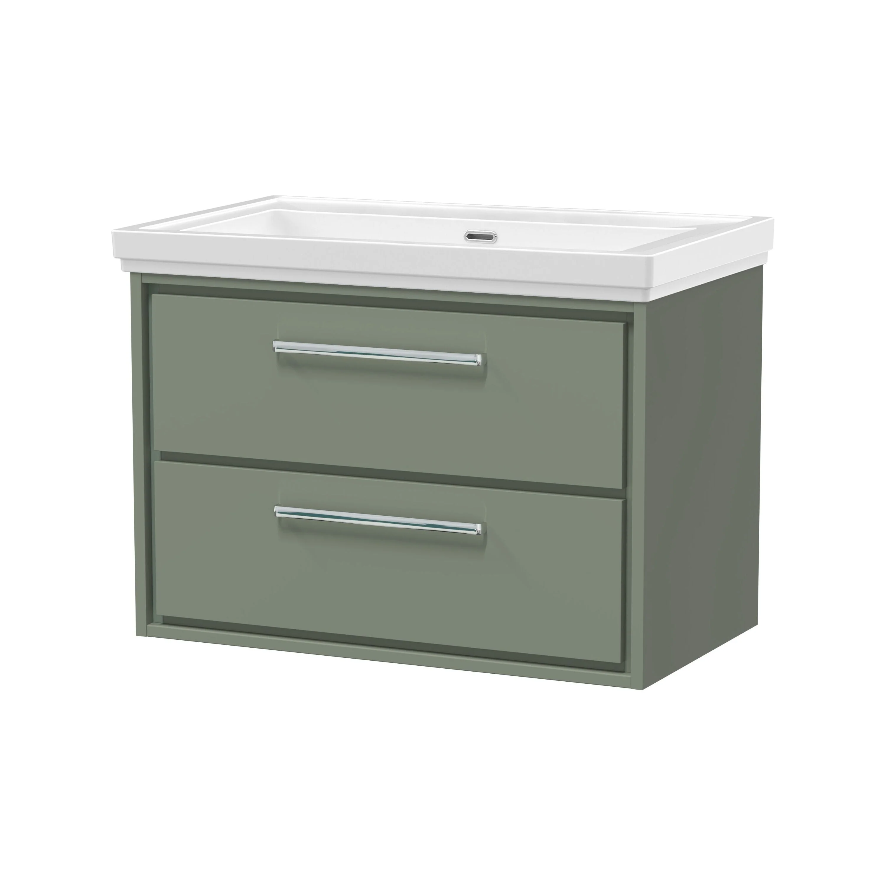 Longnor 2 Drawer Wall Hung Vanity Basin Unit with 0 Tap Hole Traditional Fireclay Basin, Choice of Size and Colour - Image 17
