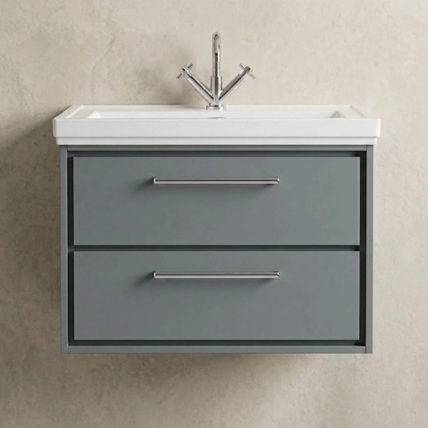 Longnor 2 Drawer Wall Hung Vanity Basin Unit with 1 Tap Hole Traditional Fireclay Basin, Choice of Size and Colour - Image 19