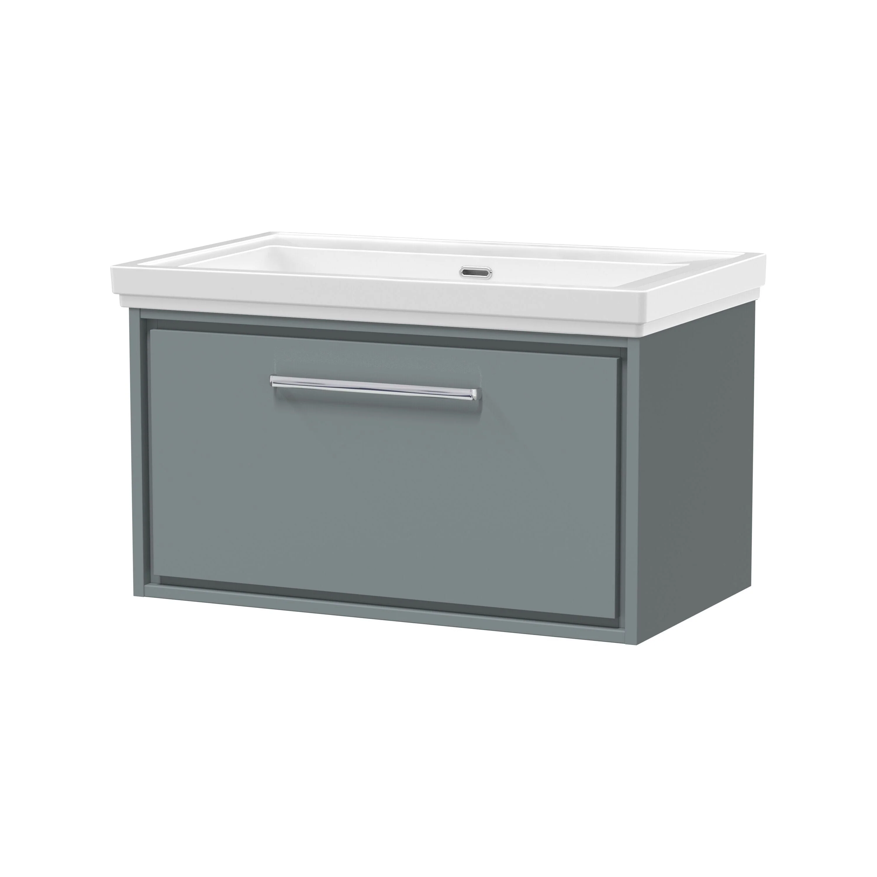 Longnor Single Drawer Wall Hung Vanity Basin Unit with 0 Tap Hole Traditional Fireclay Basin, Choice of Size and Colour - Image 10