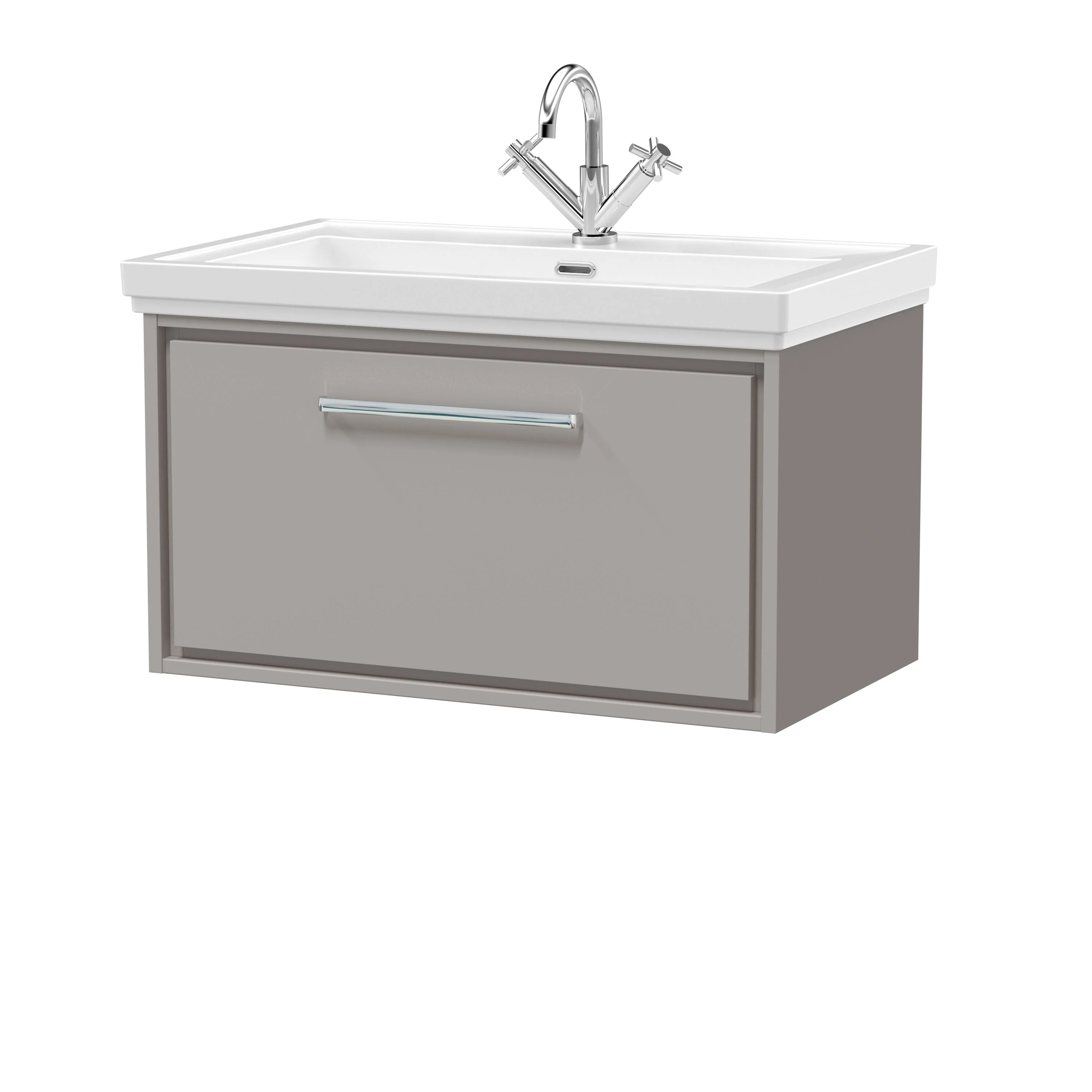 Longnor Single Drawer Wall Hung Vanity Basin Unit with 1 Tap Hole Traditional Fireclay Basin, Choice of Colour and Size - Image 25