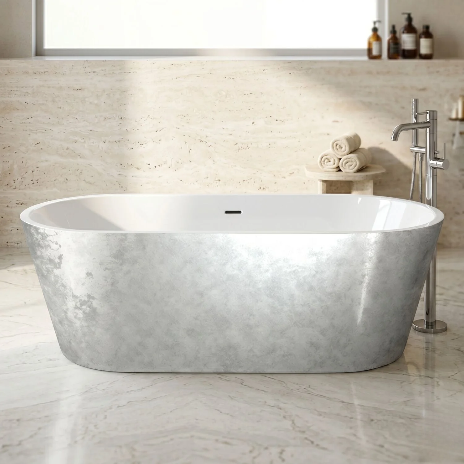 Luxury Modern Freestanding Oval Bath - Choice of Finish & Size - Image 2
