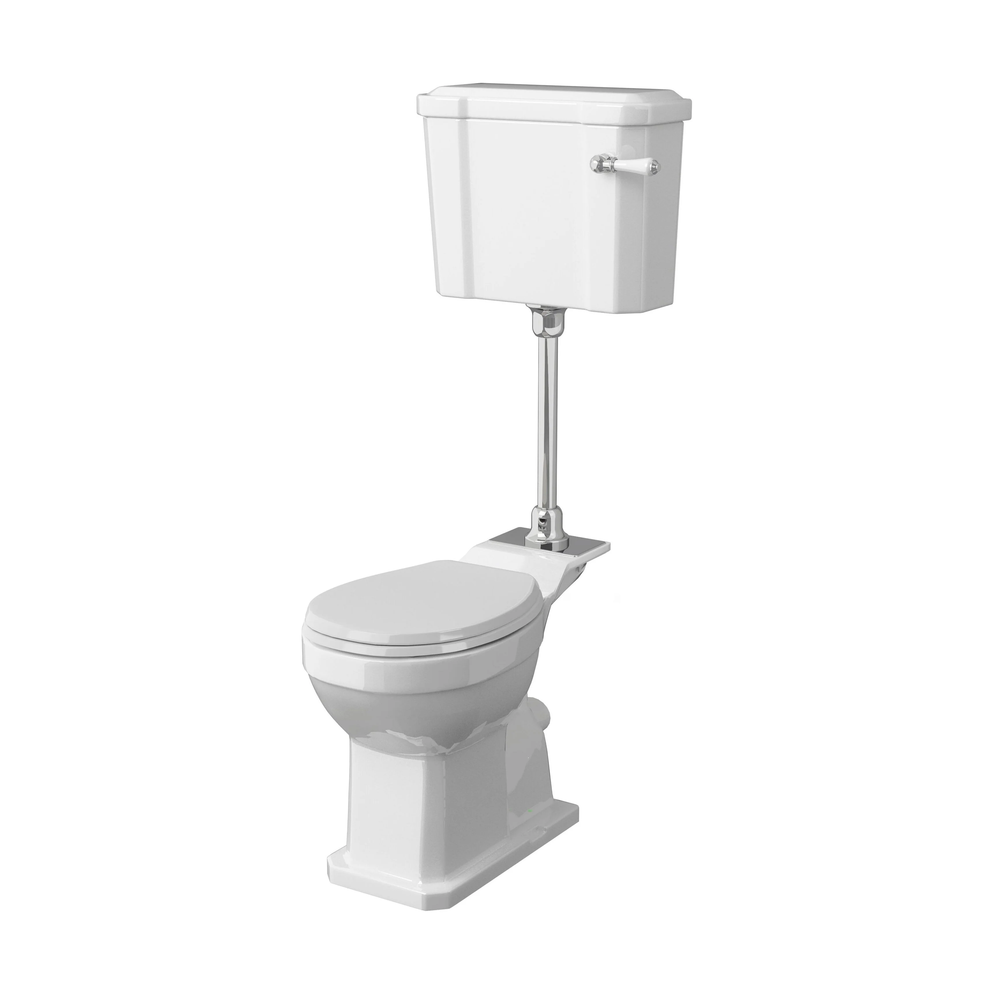 Madeley Traditional Comfort Height Toilet with Mid Level Cistern, Flush Pipe Kit and Soft Close Toilet Seat