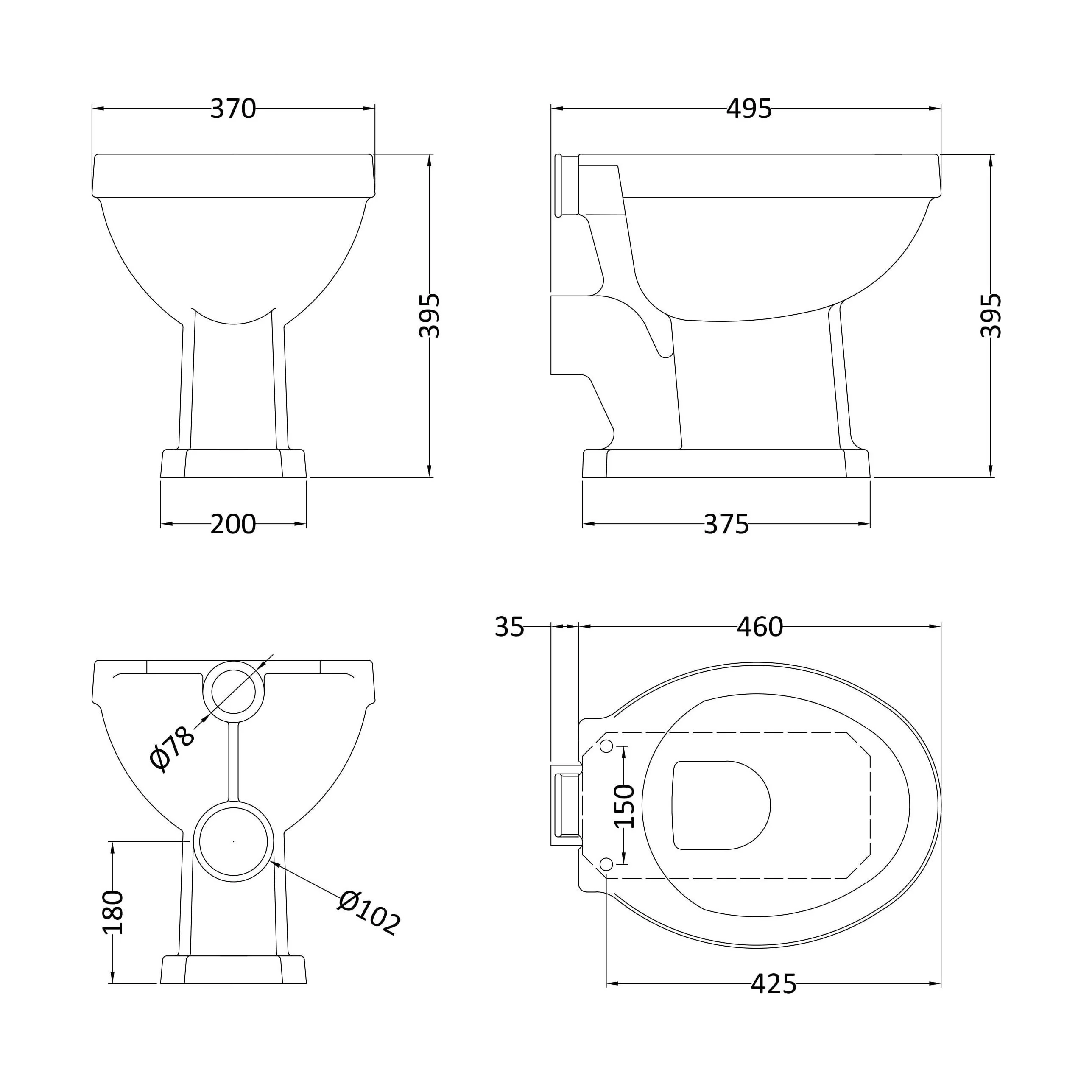 Madeley Traditional Toilet with Low Level Cistern, Flush Pipe Kit and Soft Close Toilet Seat - Image 2