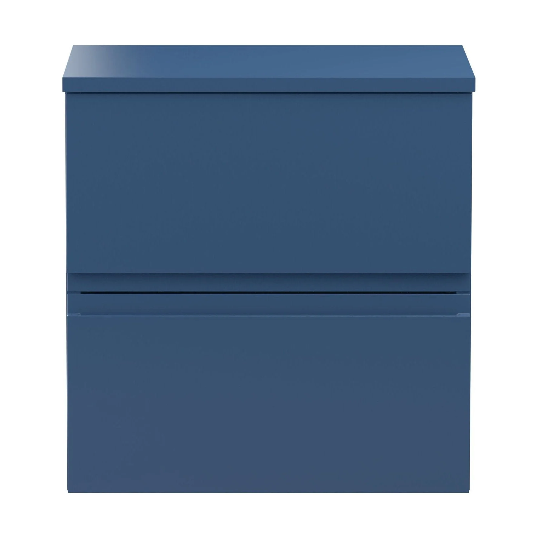 Mavesyn Contemporary 2 Drawer Wall Hung Vanity Unit with Worktop, Dark Blue, 500mm
