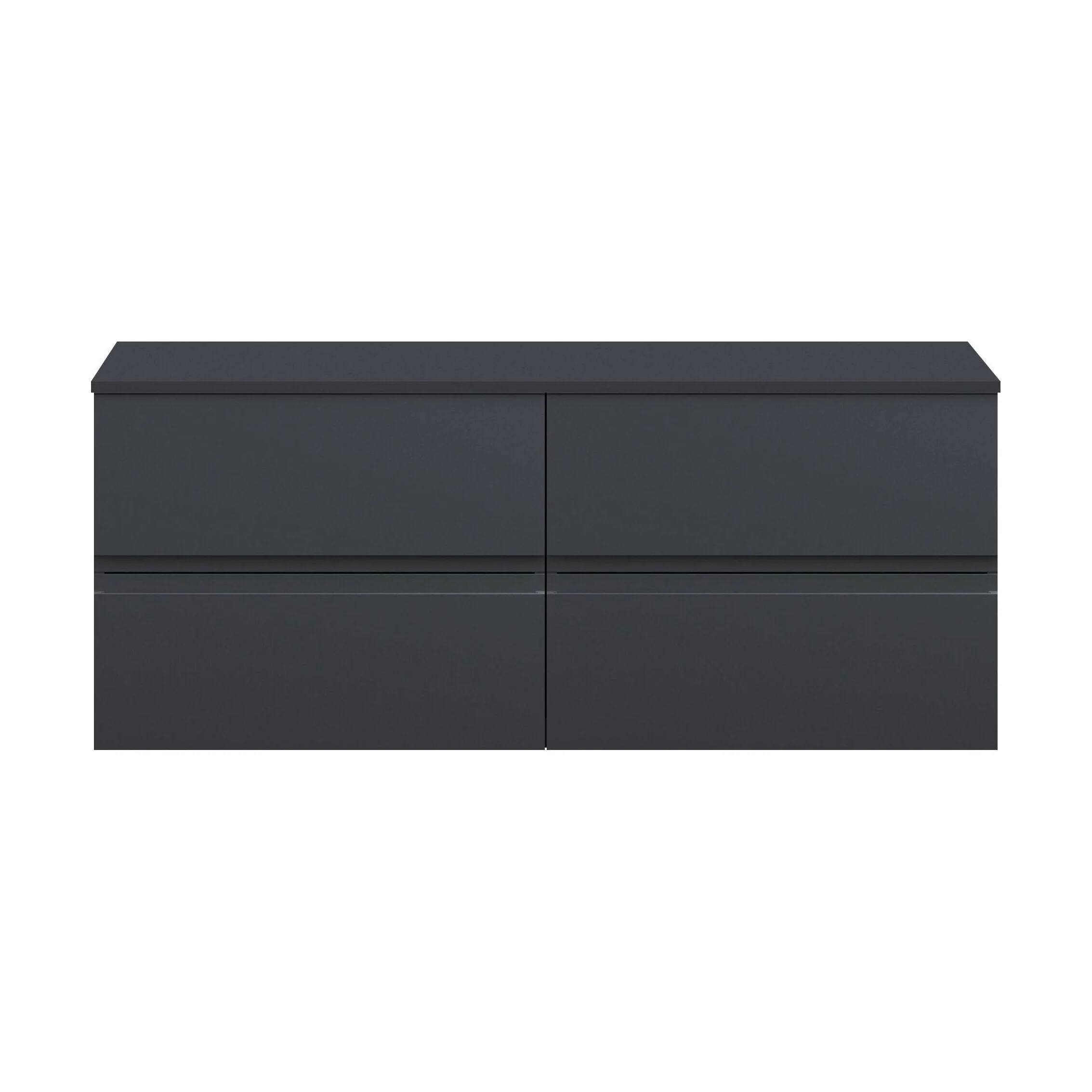 Mavesyn Contemporary 4 Drawer Wall Hung Vanity Unit with Worktop, Dark Grey, 1205mm
