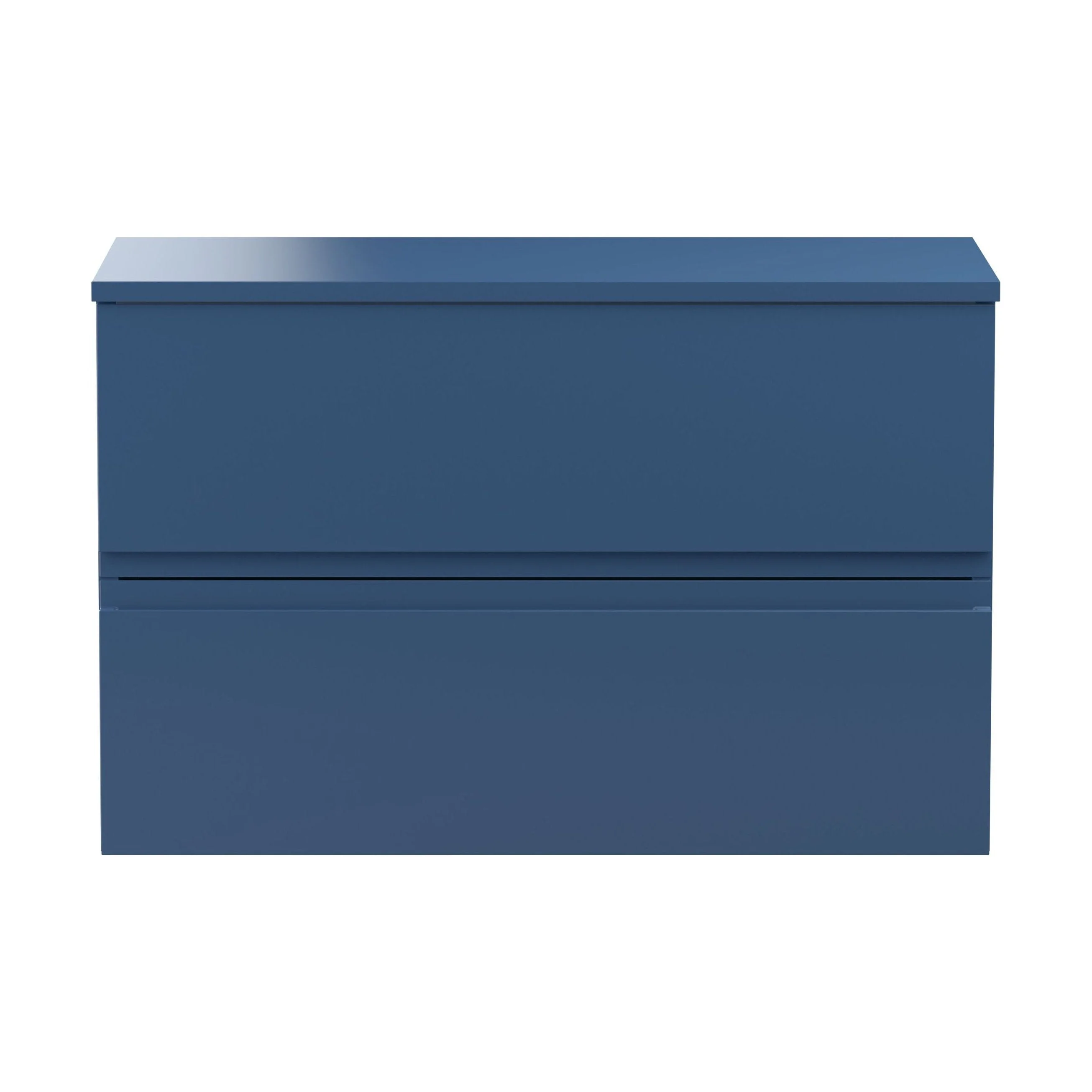Mavesyn Contemporary Wall Hung Vanity Unit with Worktop, Dark Blue, 800mm