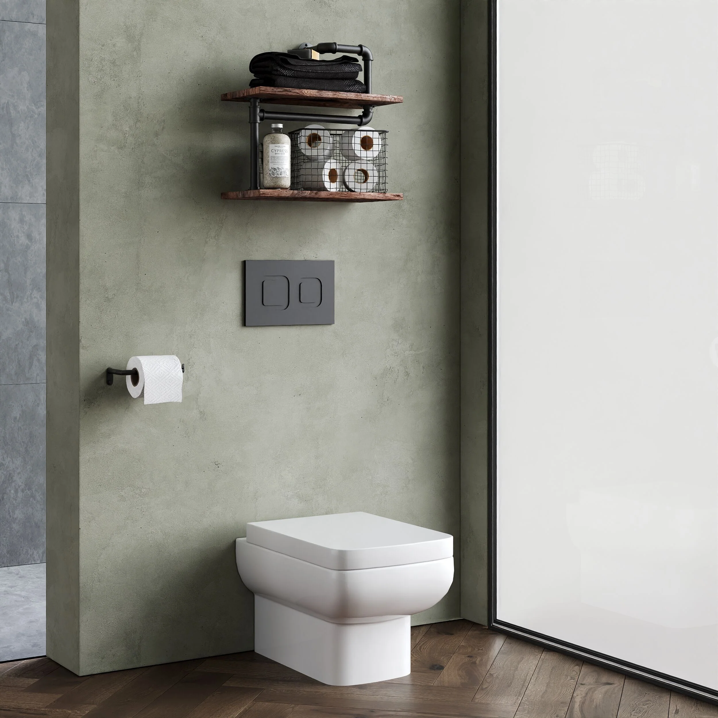 Meaford Contemporary Square Wall Hung Toilet Pan and Soft Close Seat, 420 x 350 x 525mm - Image 4