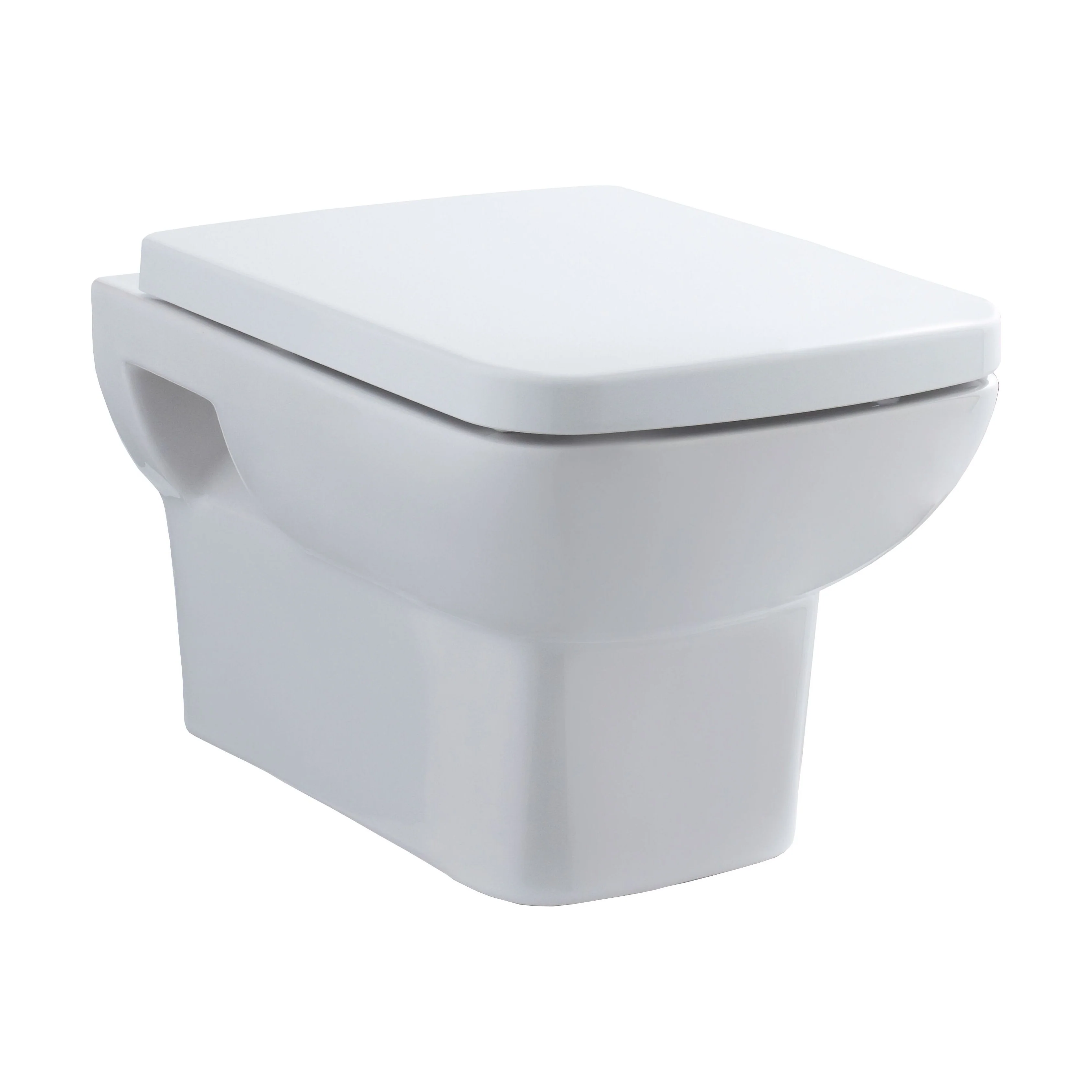 Meaford Contemporary Square Wall Hung Toilet Pan and Soft Close Seat, 420 x 350 x 525mm - Image 5
