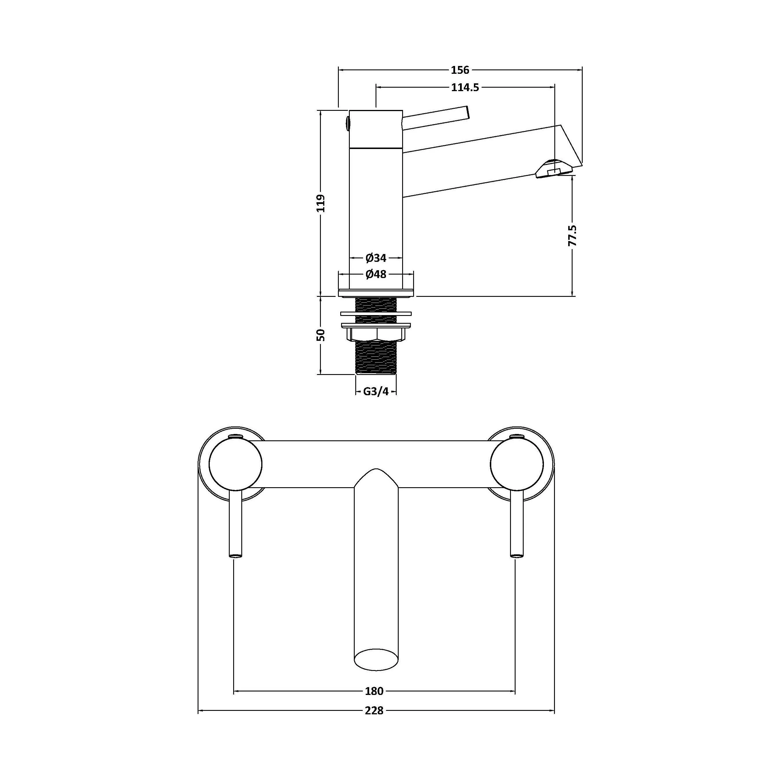 Wetley Minimalist Round Deck Mounted Bath Filler Tap - Choice of Finish - Image 11