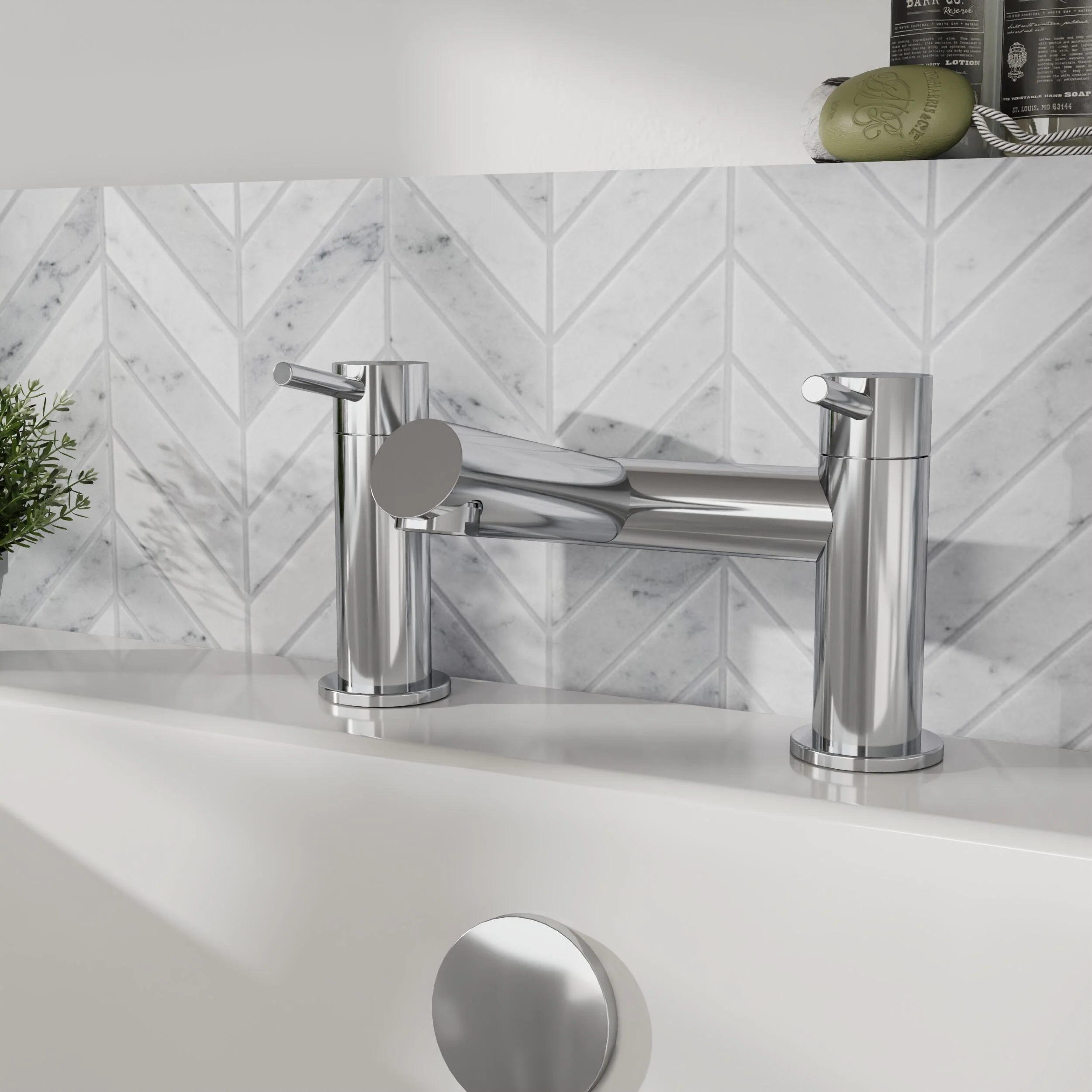 Wetley Minimalist Round Deck Mounted Bath Filler Tap - Choice of Finish - Image 4