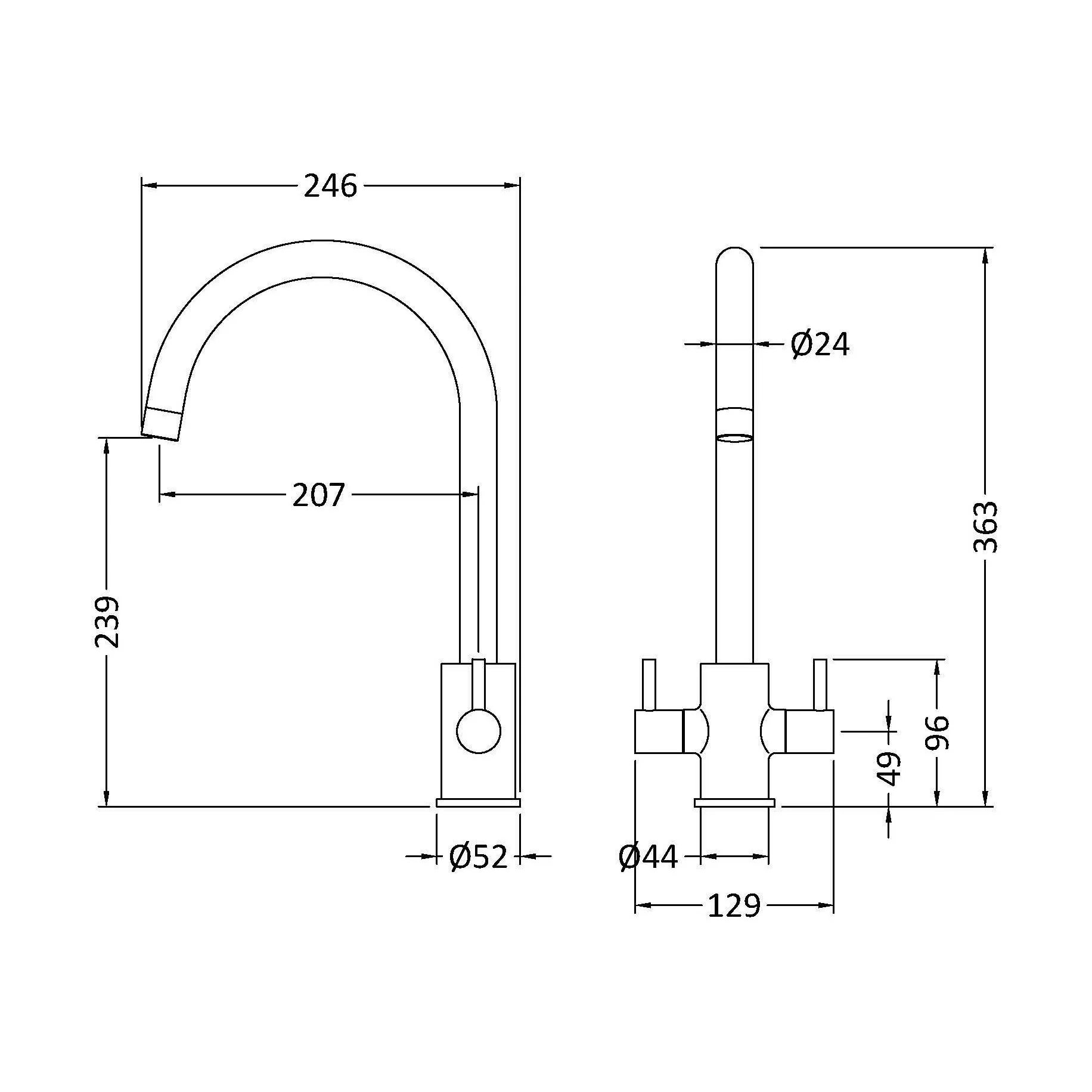 Gratwich Kitchen Mono Mixer Tap - Single or Dual Lever, Choice of Colour - Image 41