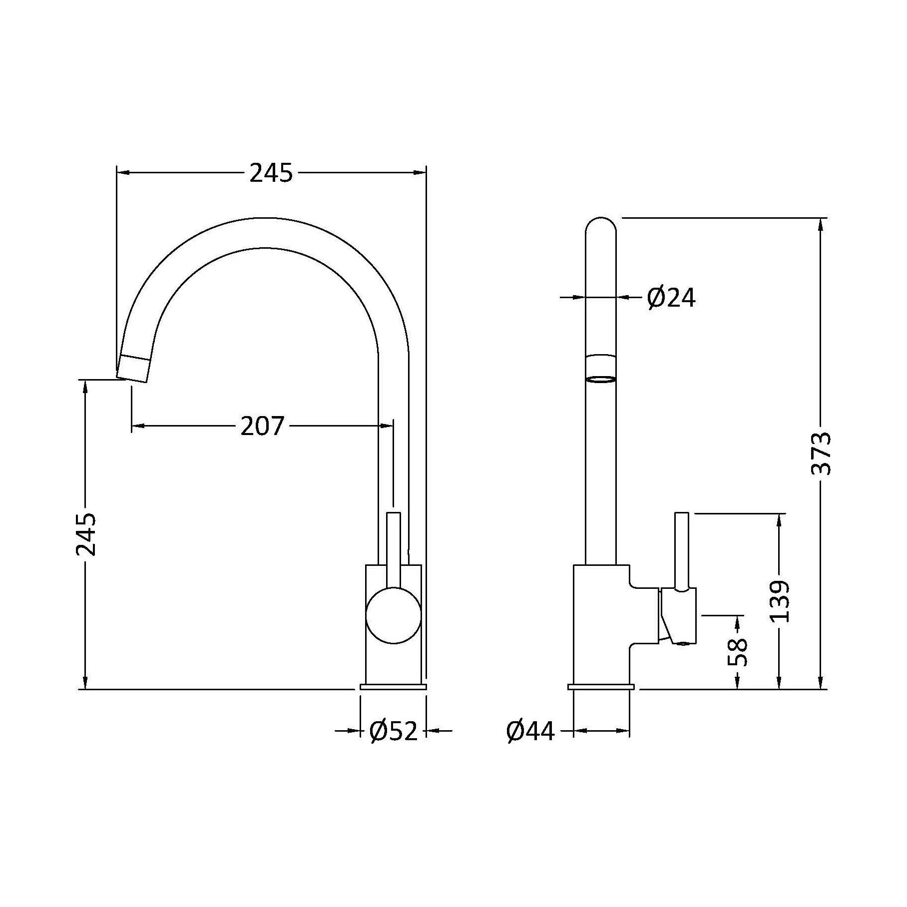 Gratwich Kitchen Mono Mixer Tap - Single or Dual Lever, Choice of Colour - Image 42