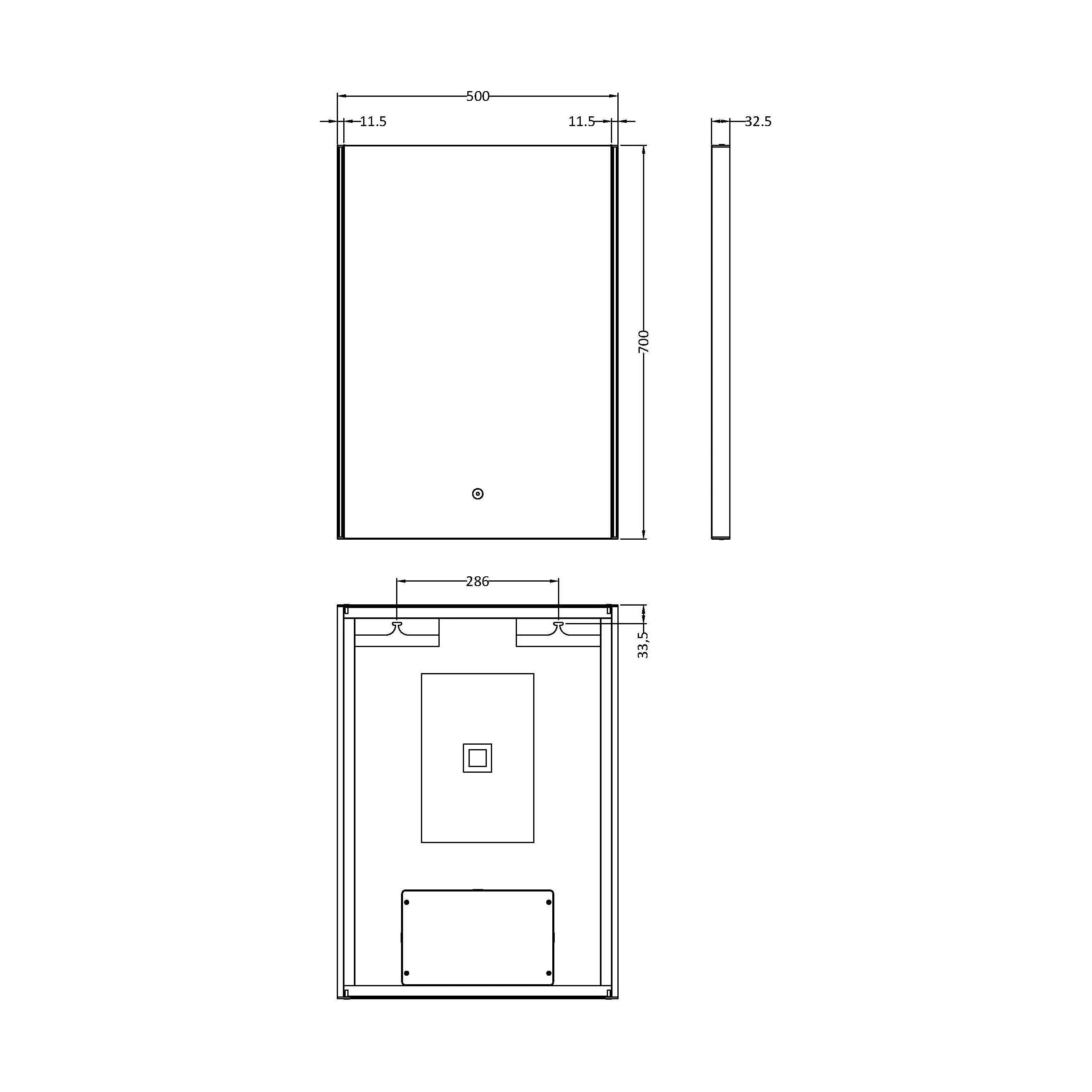 Talke Minimalist Rectangular LED Illuminated Touch Sensor Mirror with Demister, 700mm x 500mm - Image 4