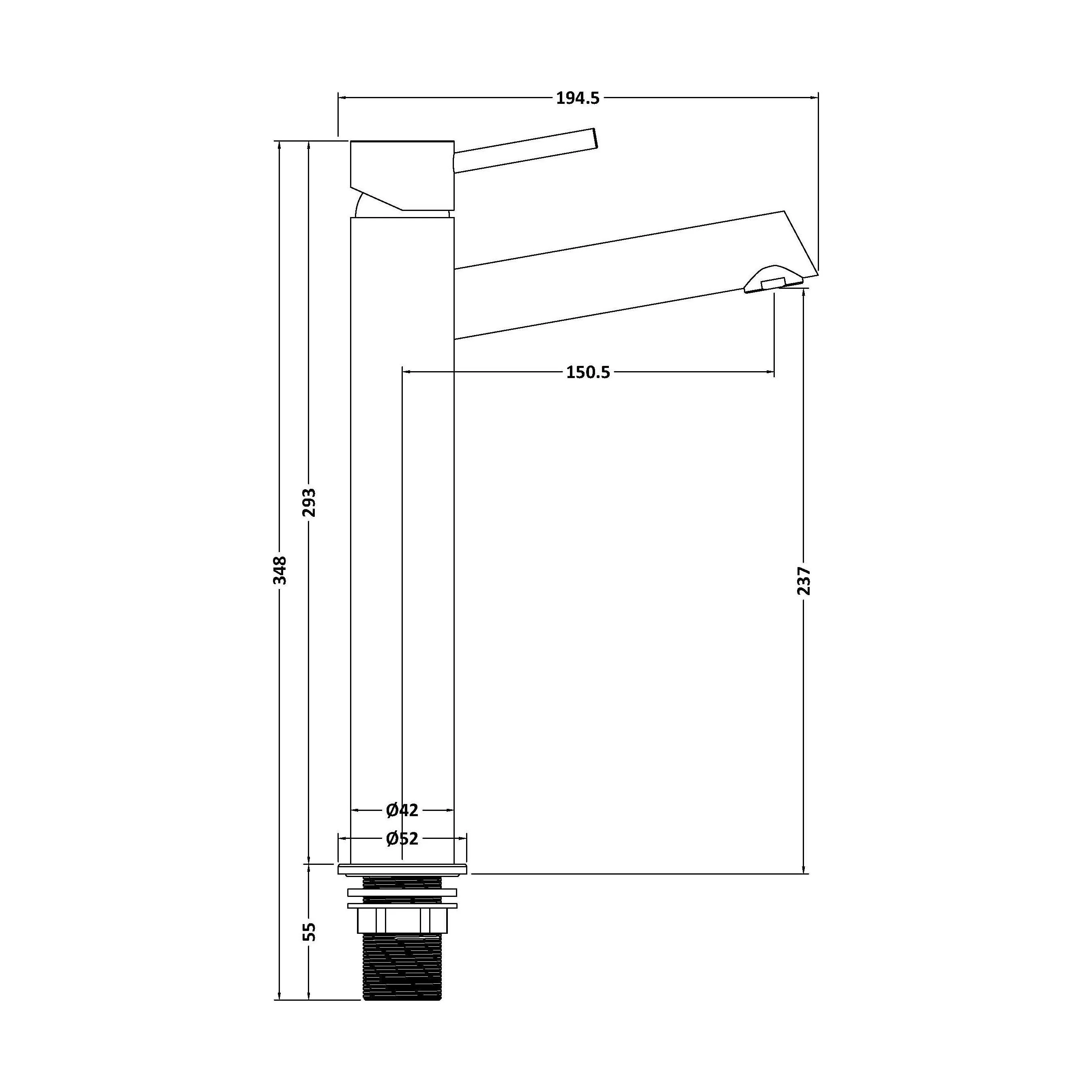 Wetley Minimalist Round Tall Mono Basin Mixer Tap - Choice of Finish - Image 11