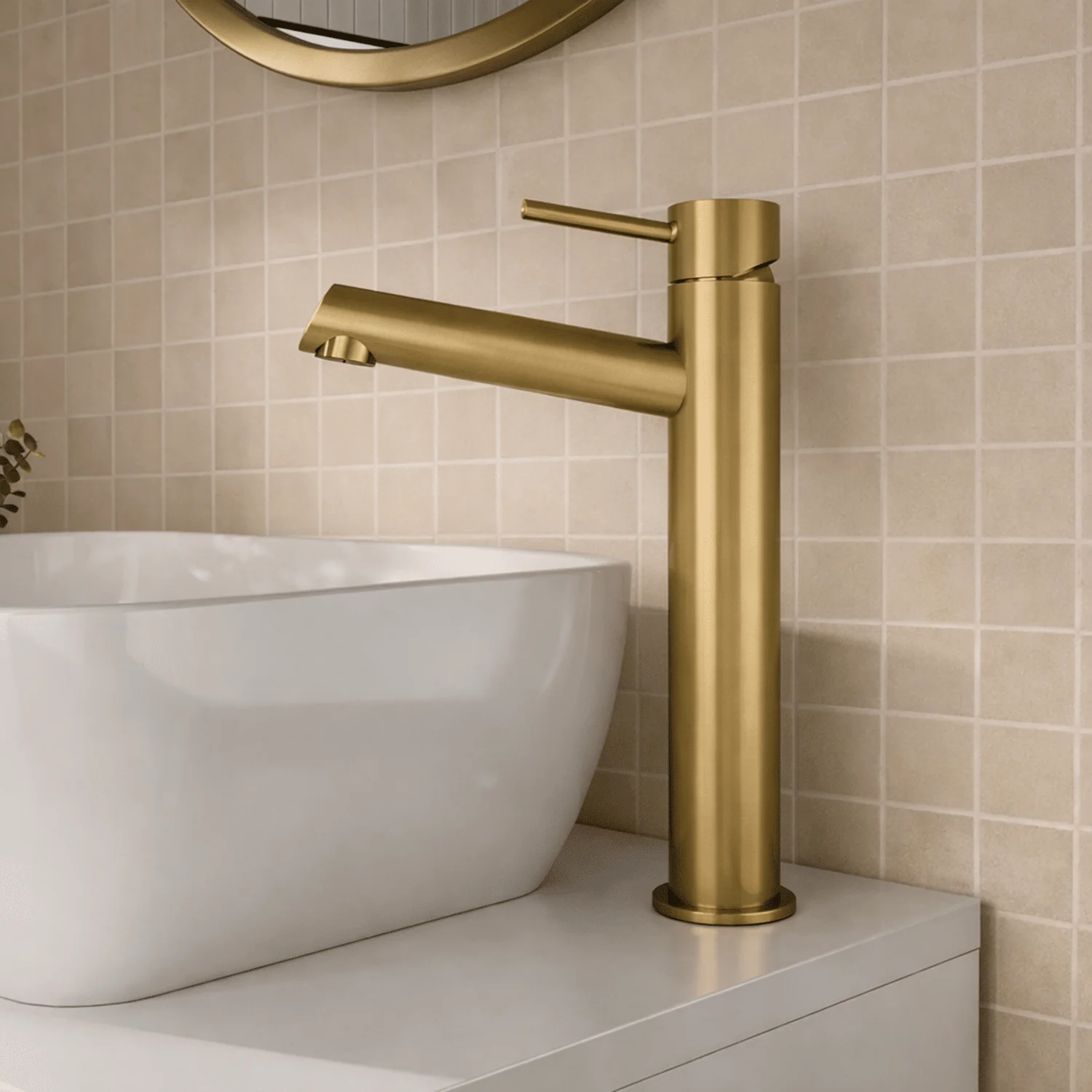 Wetley Minimalist Round Tall Mono Basin Mixer Tap - Choice of Finish - Image 3