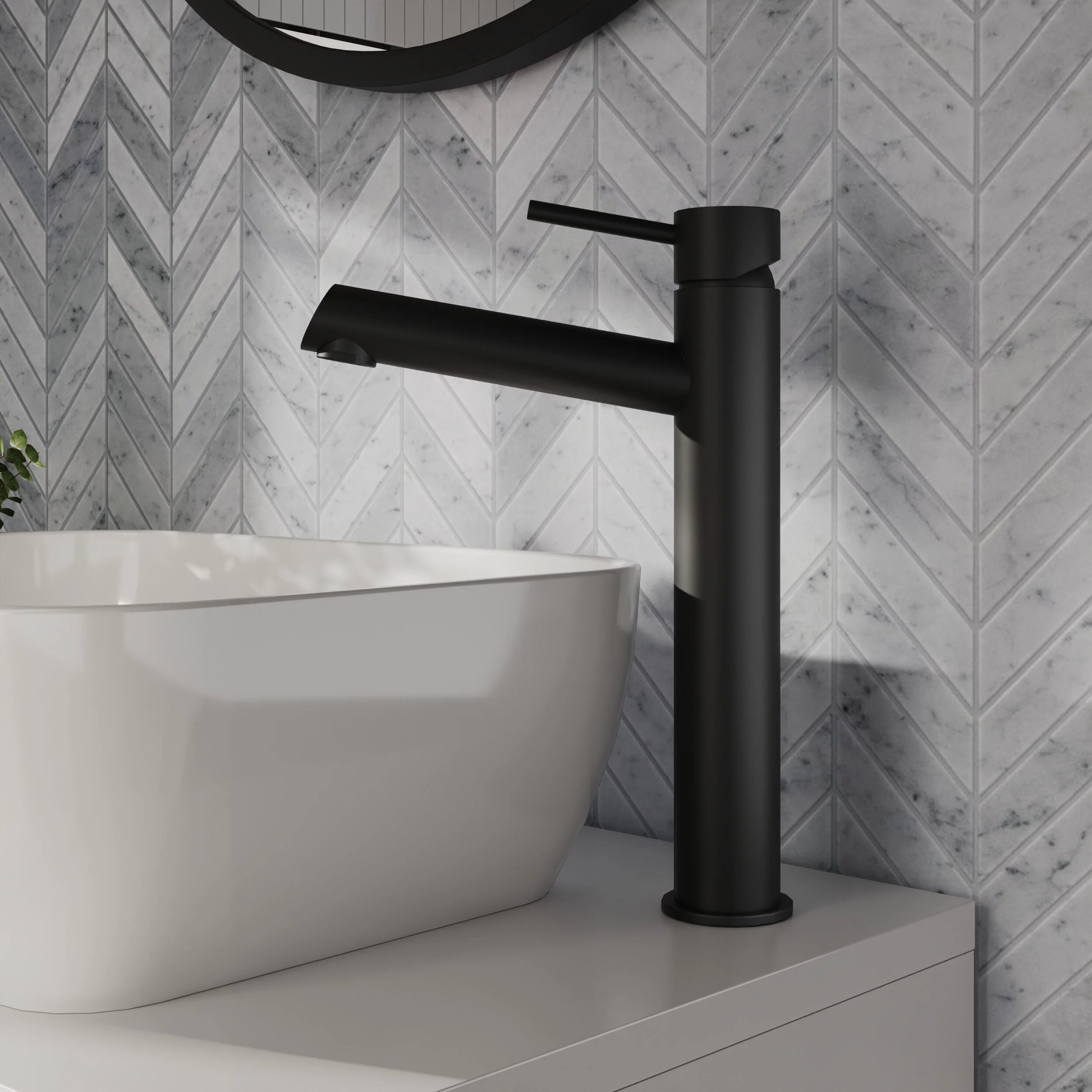 Wetley Minimalist Round Tall Mono Basin Mixer Tap - Choice of Finish - Image 5