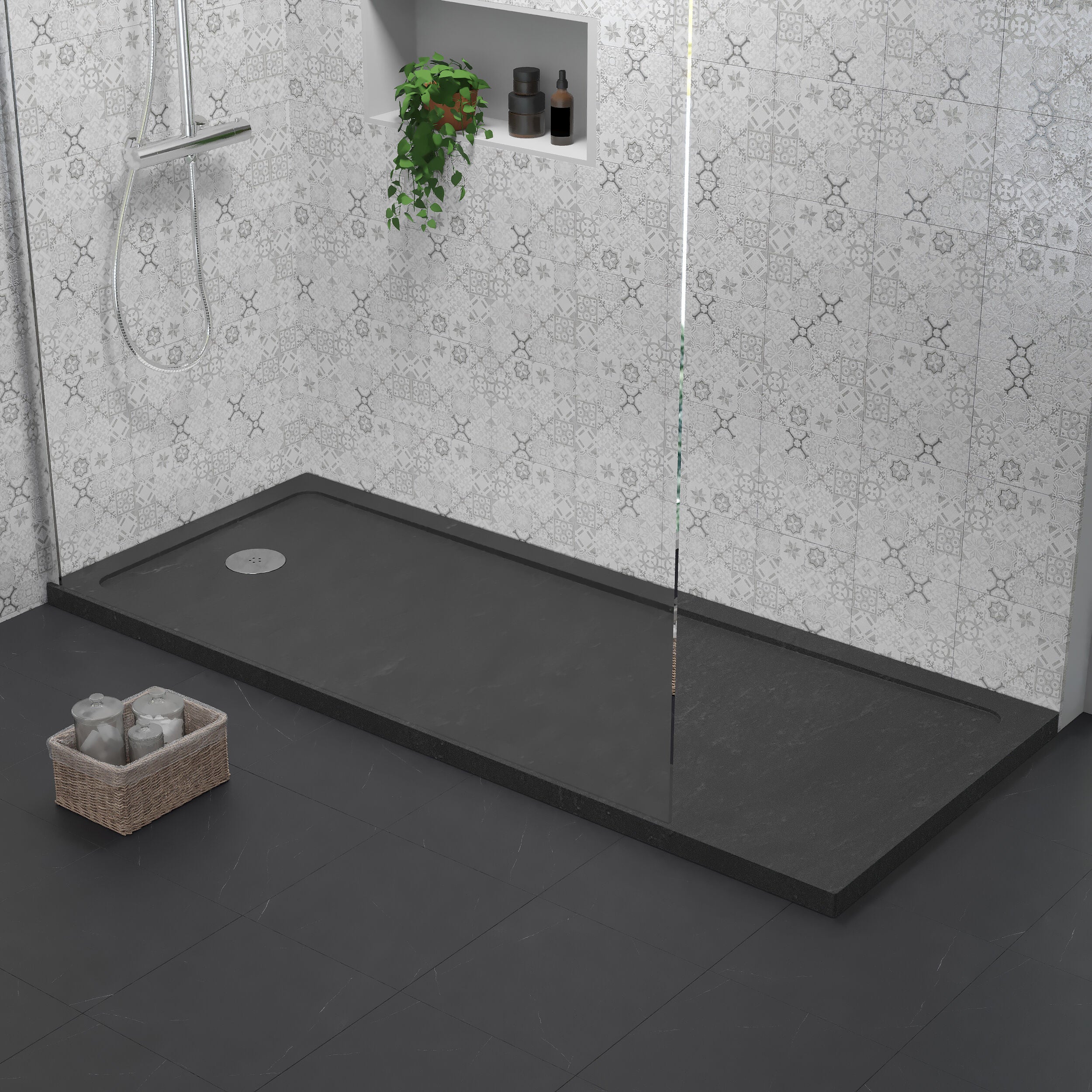 Contemporary Bathroom 40mm Profile Bath Replacement Shower Tray - 1700 x 700mm - Image 3