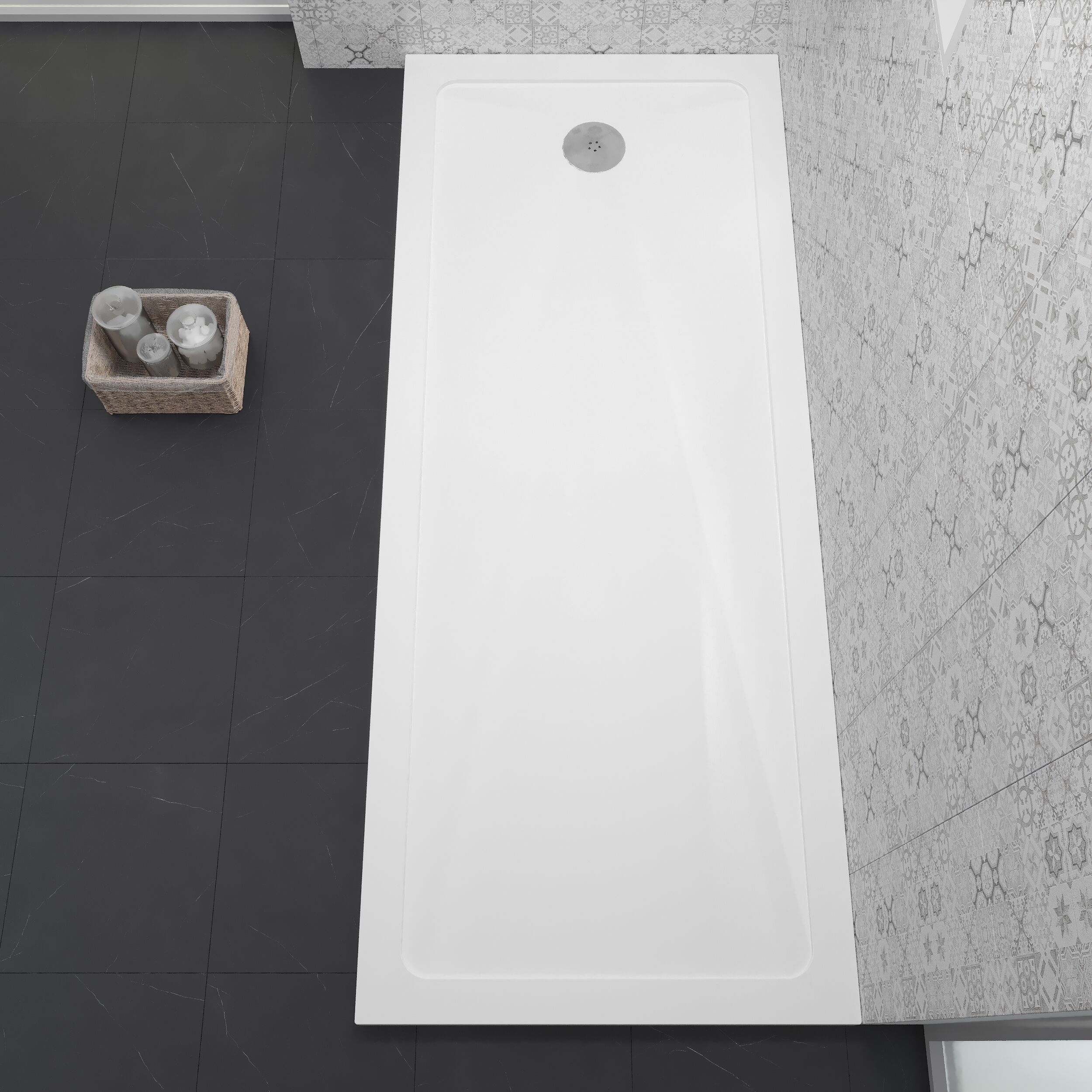 Contemporary Bathroom 40mm Profile Bath Replacement Shower Tray - 1700 x 700mm - Image 4