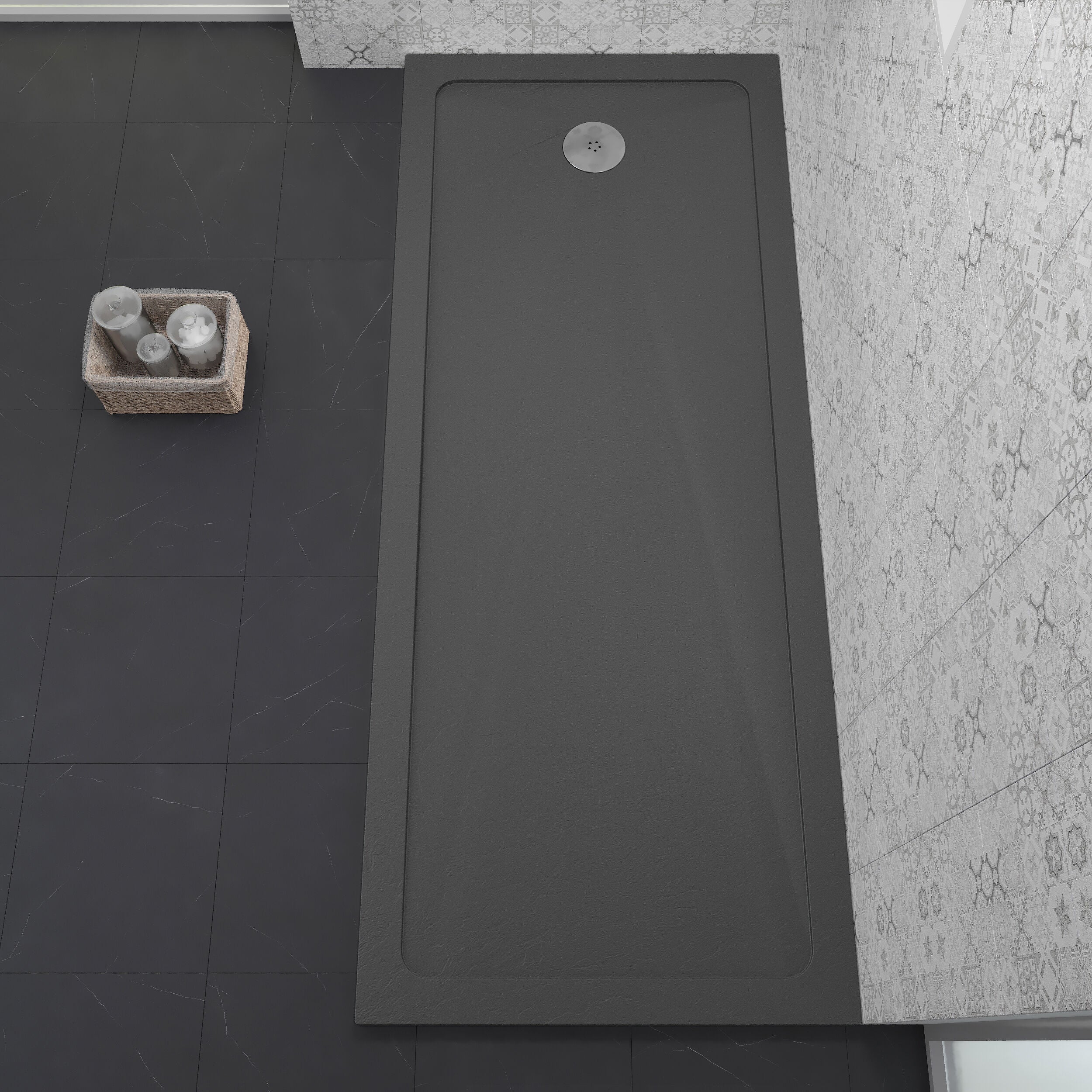 Contemporary Bathroom 40mm Profile Bath Replacement Shower Tray - 1700 x 700mm - Image 5