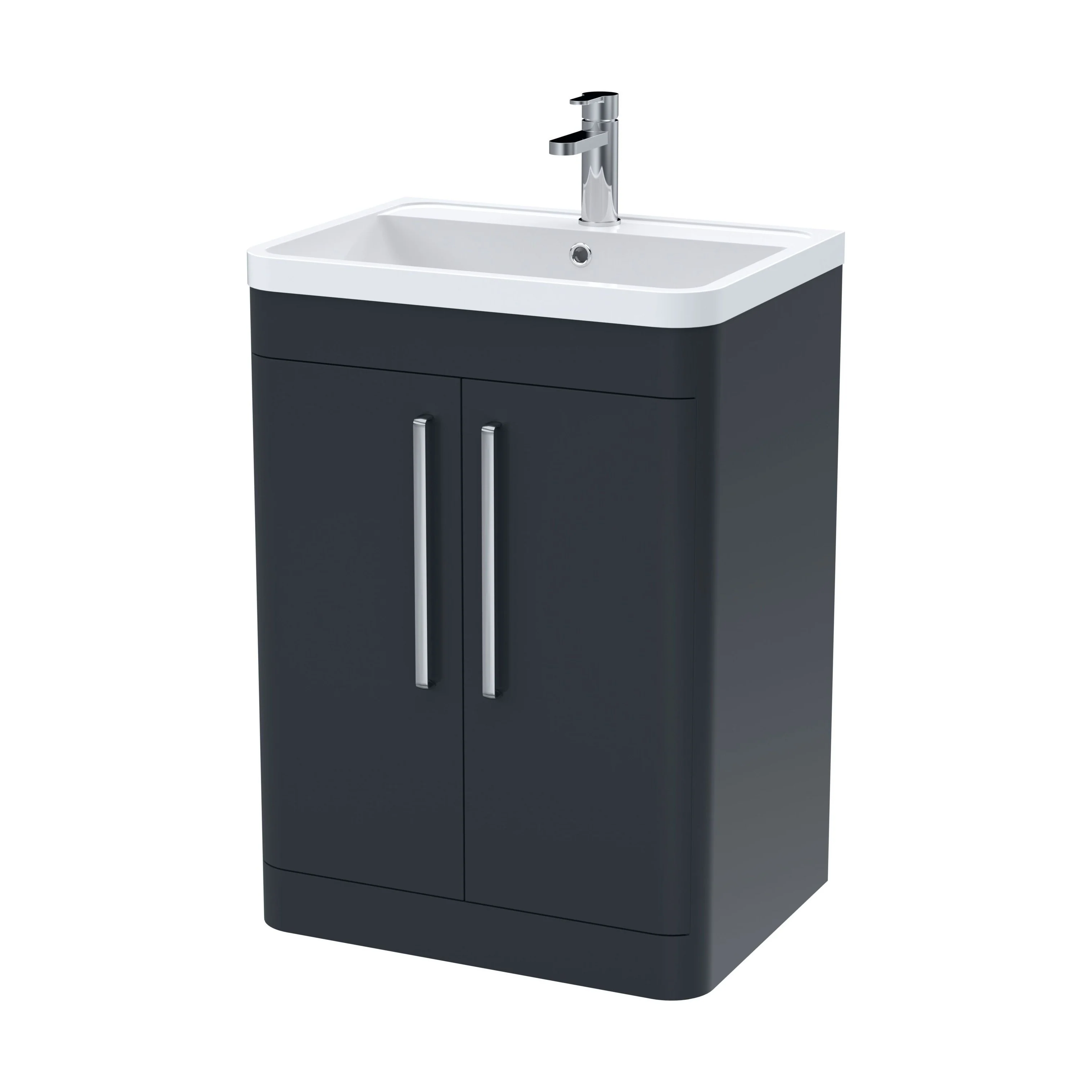Aldershawe Modern Bathroom Floor Standing 2 Soft Close Door Vanity Basin Unit - Choice of Basin, Colour and Size - Image 18