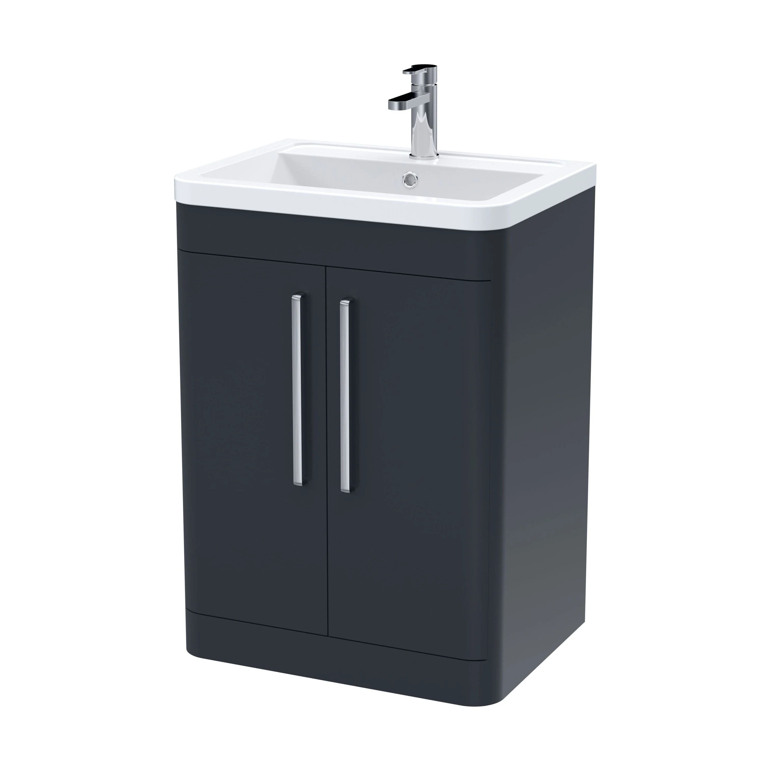 Aldershawe Modern Bathroom Floor Standing 2 Soft Close Door Vanity Basin Unit - Choice of Basin, Colour and Size - Image 19