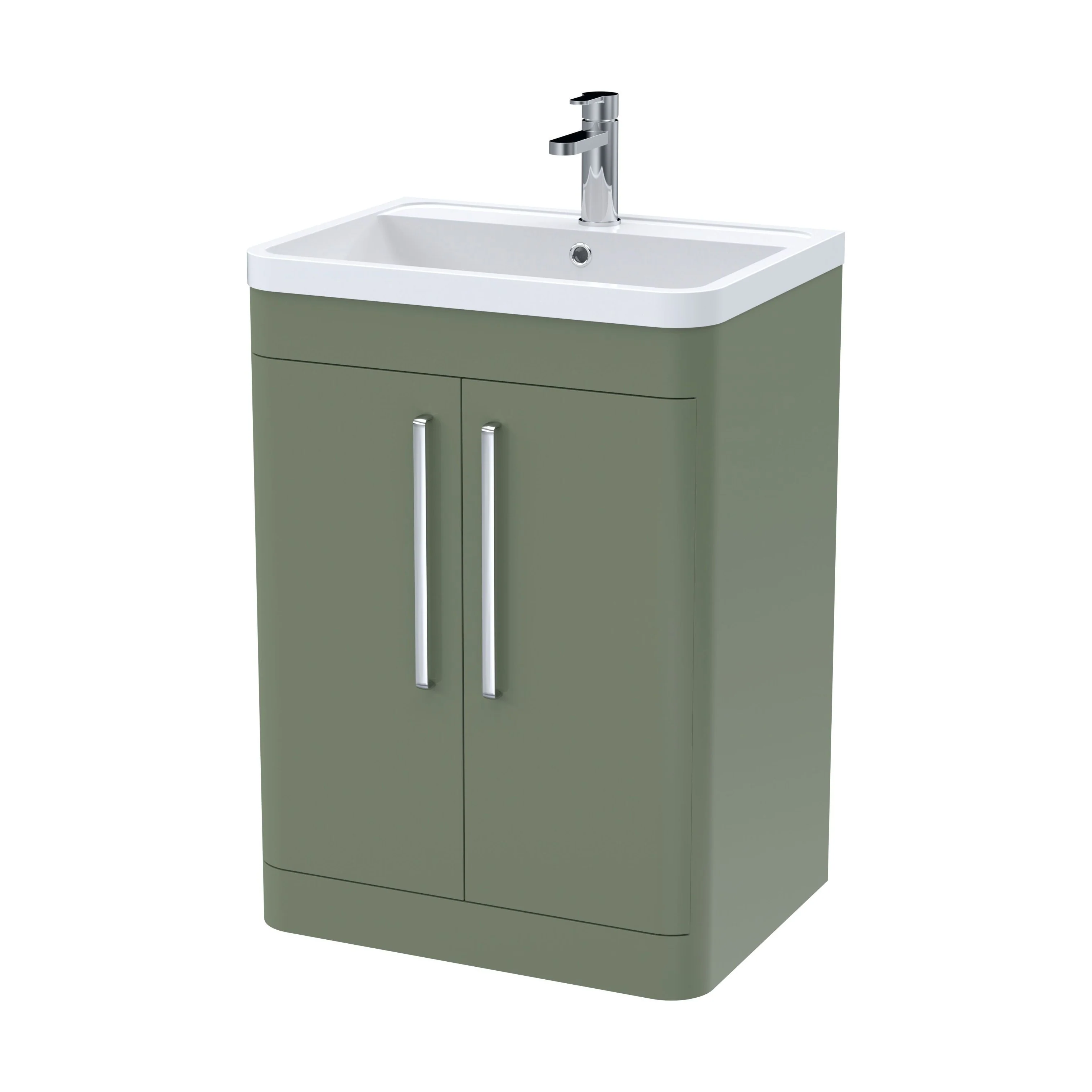 Aldershawe Modern Bathroom Floor Standing 2 Soft Close Door Vanity Basin Unit - Choice of Basin, Colour and Size - Image 20