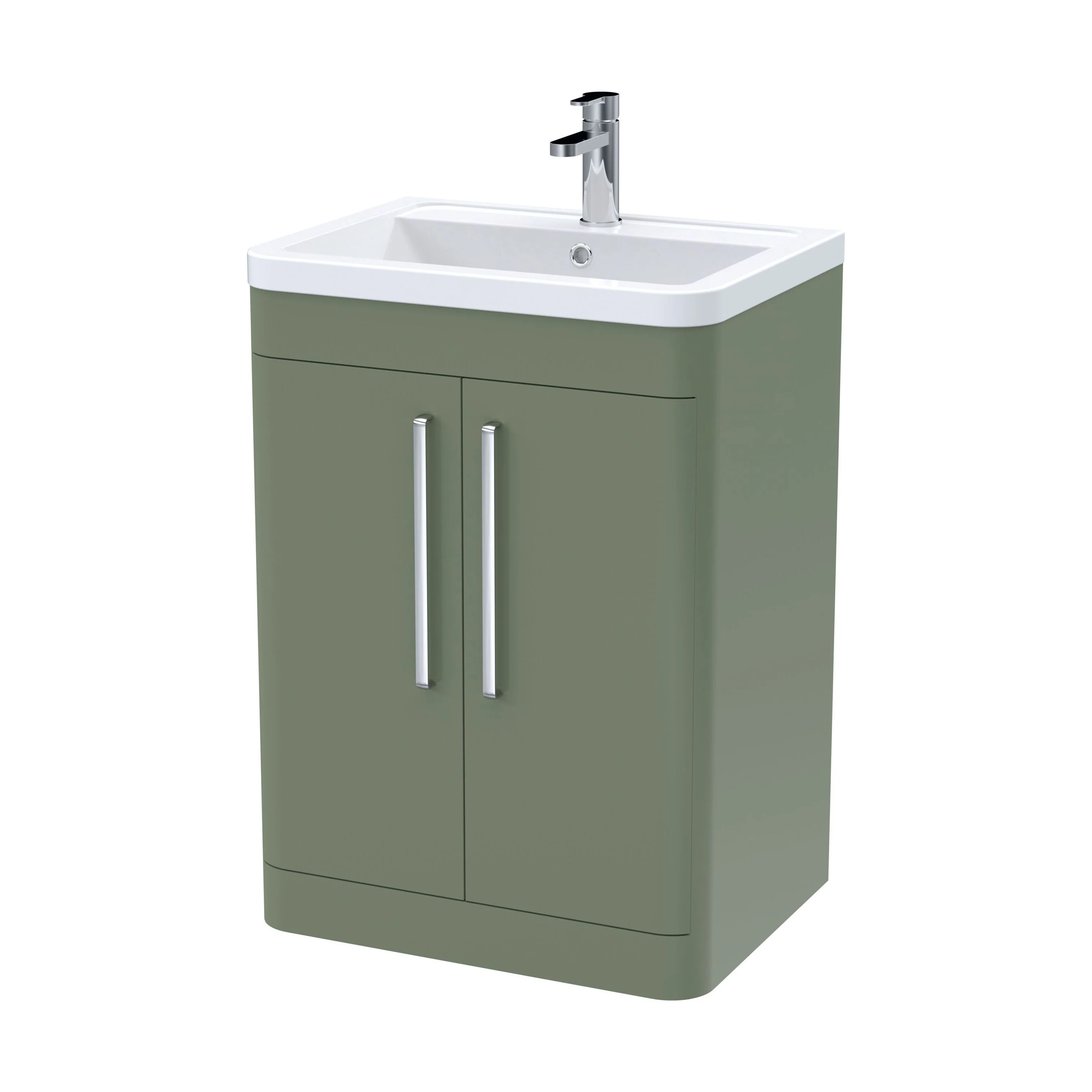Aldershawe Modern Bathroom Floor Standing 2 Soft Close Door Vanity Basin Unit - Choice of Basin, Colour and Size - Image 21