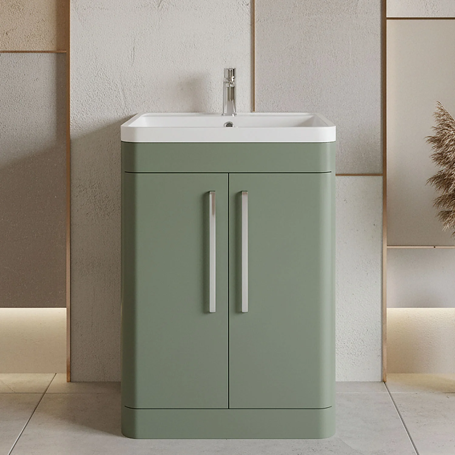 Aldershawe Modern Bathroom Floor Standing 2 Soft Close Door Vanity Basin Unit - Choice of Basin, Colour and Size - Image 3