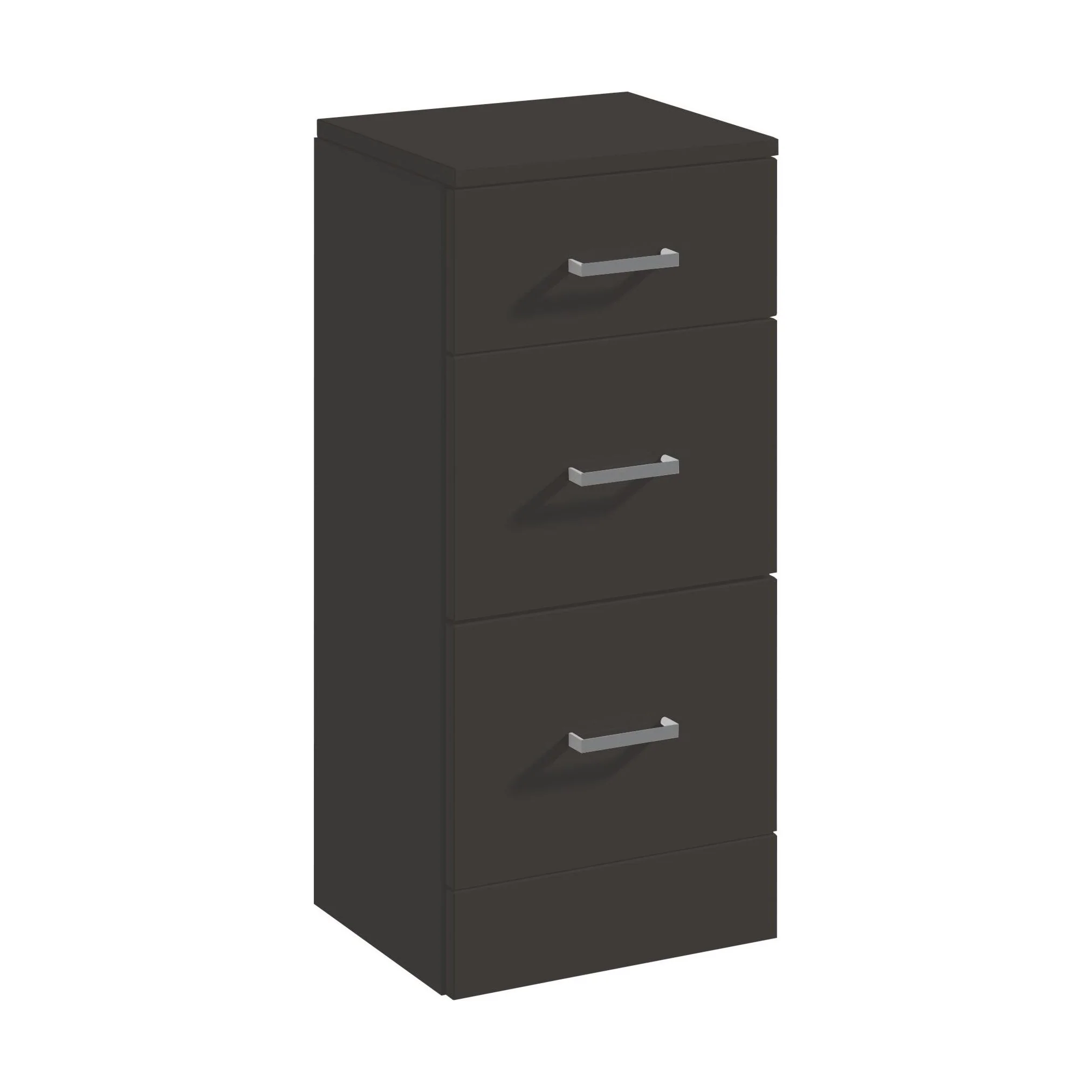 Hamstall Modern Bathroom Floor Standing 3 Drawer Unit – 350 x 300mm, Dark Grey - Image 2