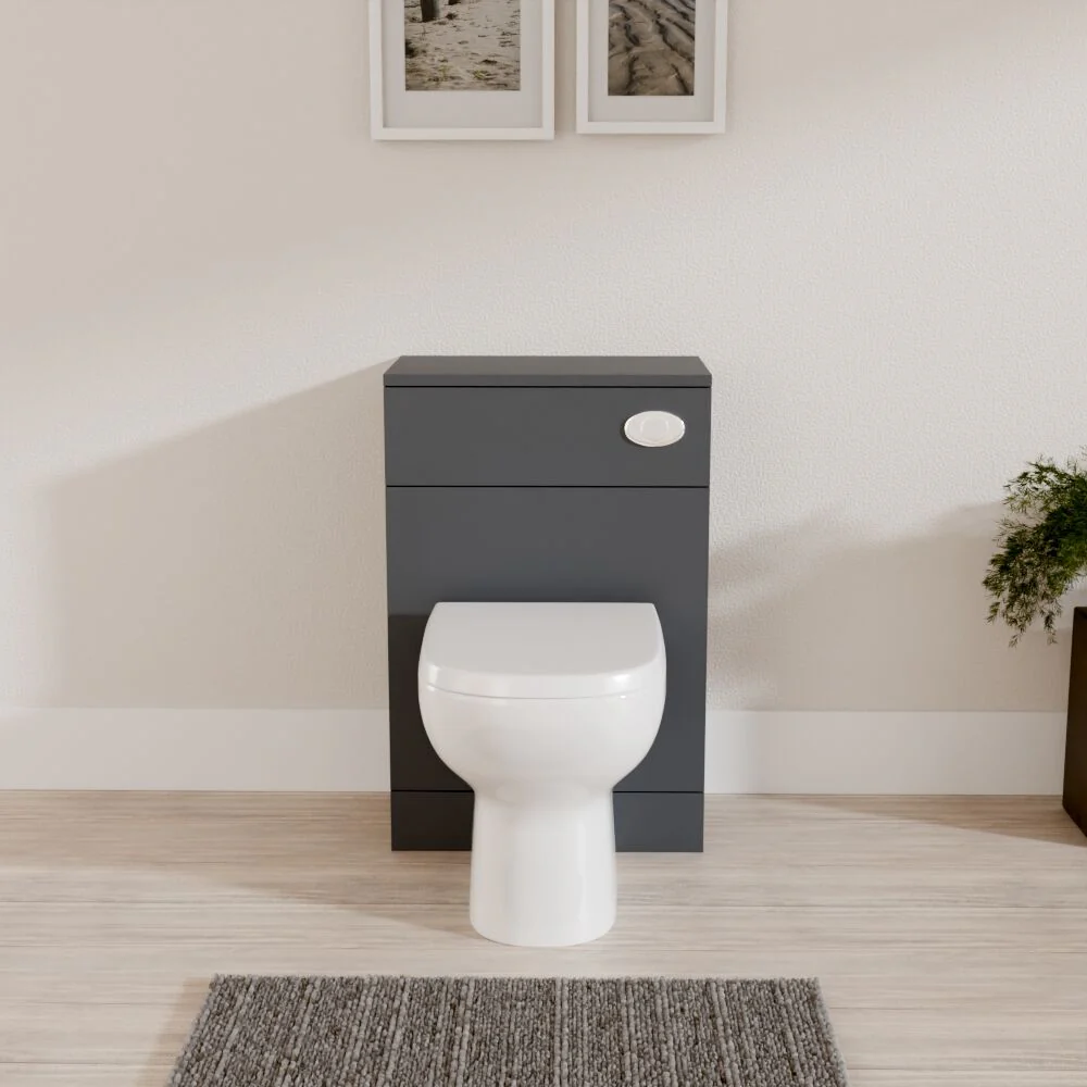 Modern Bathroom Floor Standing WC Unit – 500 x 300mm, Dark Grey - Image 2