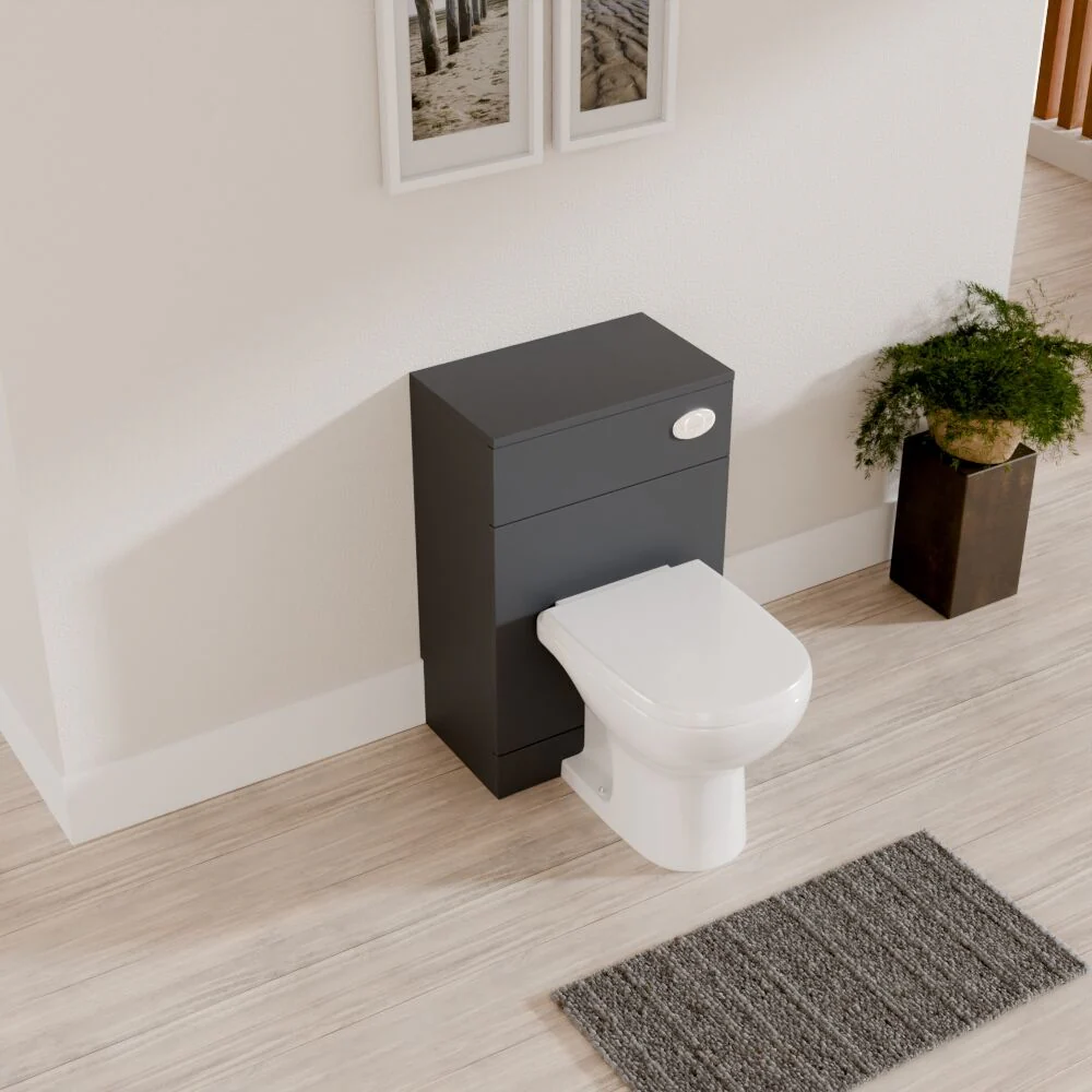 Modern Bathroom Floor Standing WC Unit – 500 x 300mm, Dark Grey - Image 3