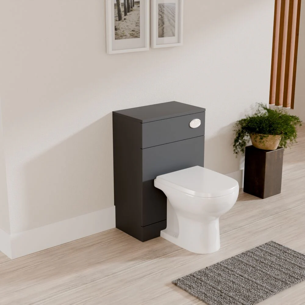 Modern Bathroom Floor Standing WC Unit – 500 x 300mm, Dark Grey - Image 4