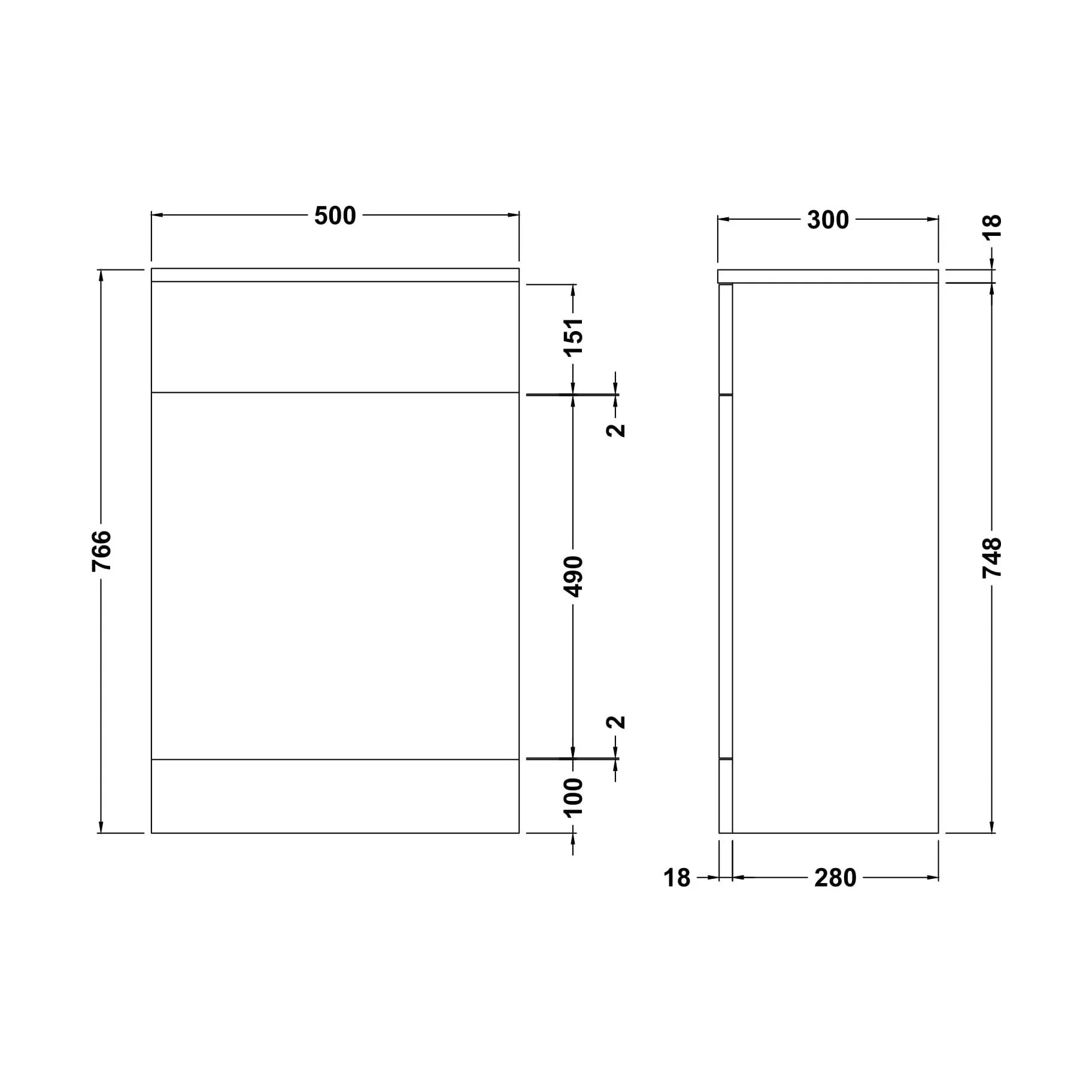 Modern Bathroom Floor Standing WC Unit – 500 x 300mm, Dark Grey - Image 6