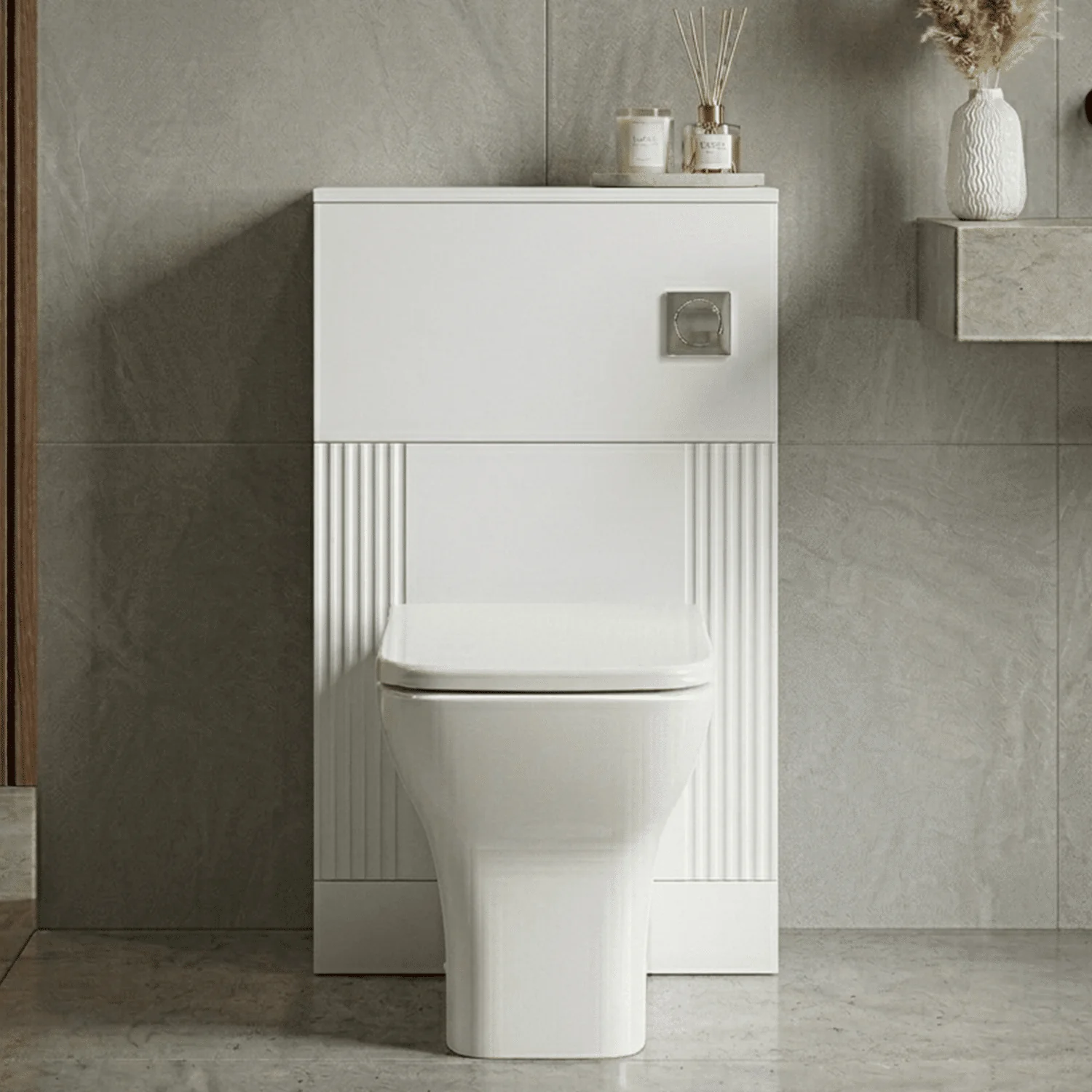 Belvide Modern Bathroom Retro Floor Standing WC Back to Wall Toilet Unit, 500mm, Choice of Colour