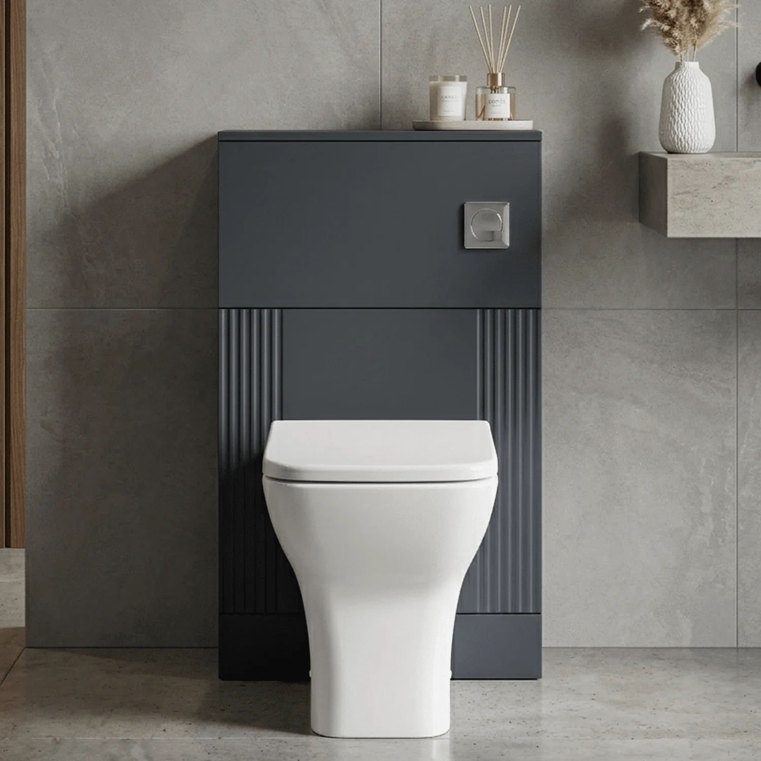 Belvide Modern Bathroom Retro Floor Standing WC Back to Wall Toilet Unit, 500mm, Choice of Colour - Image 2