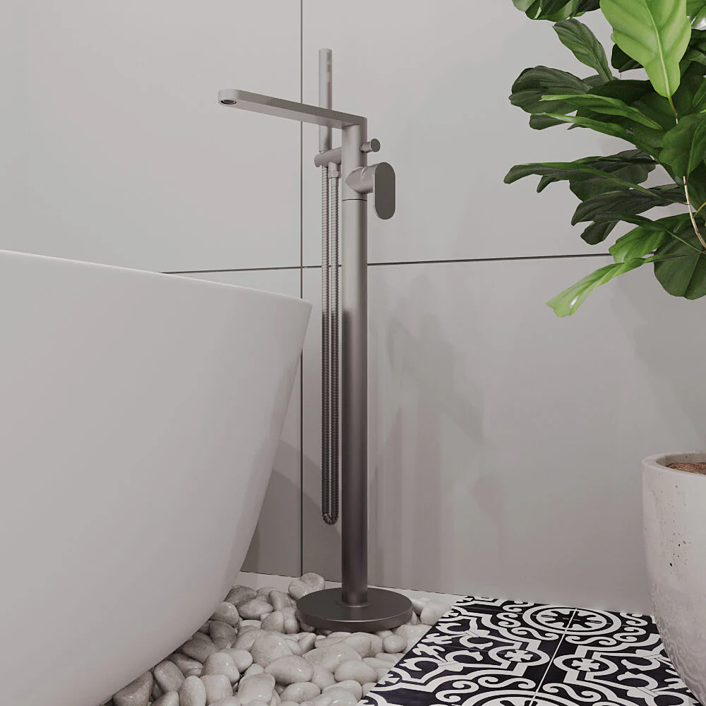 Enville Modern Freestanding Round Bath Shower Mixer Tap with Lever Handle and Kit - Choice of Colour - Image 15
