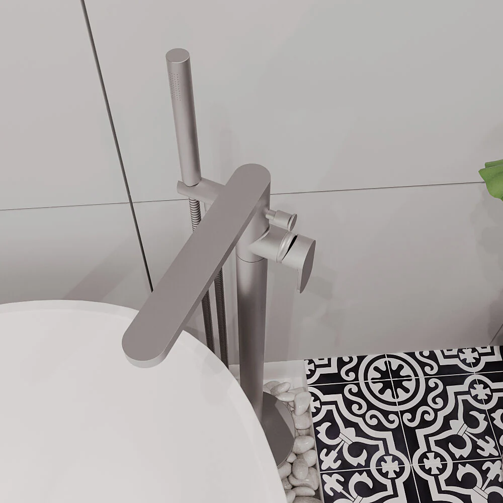 Enville Modern Freestanding Round Bath Shower Mixer Tap with Lever Handle and Kit - Choice of Colour - Image 16