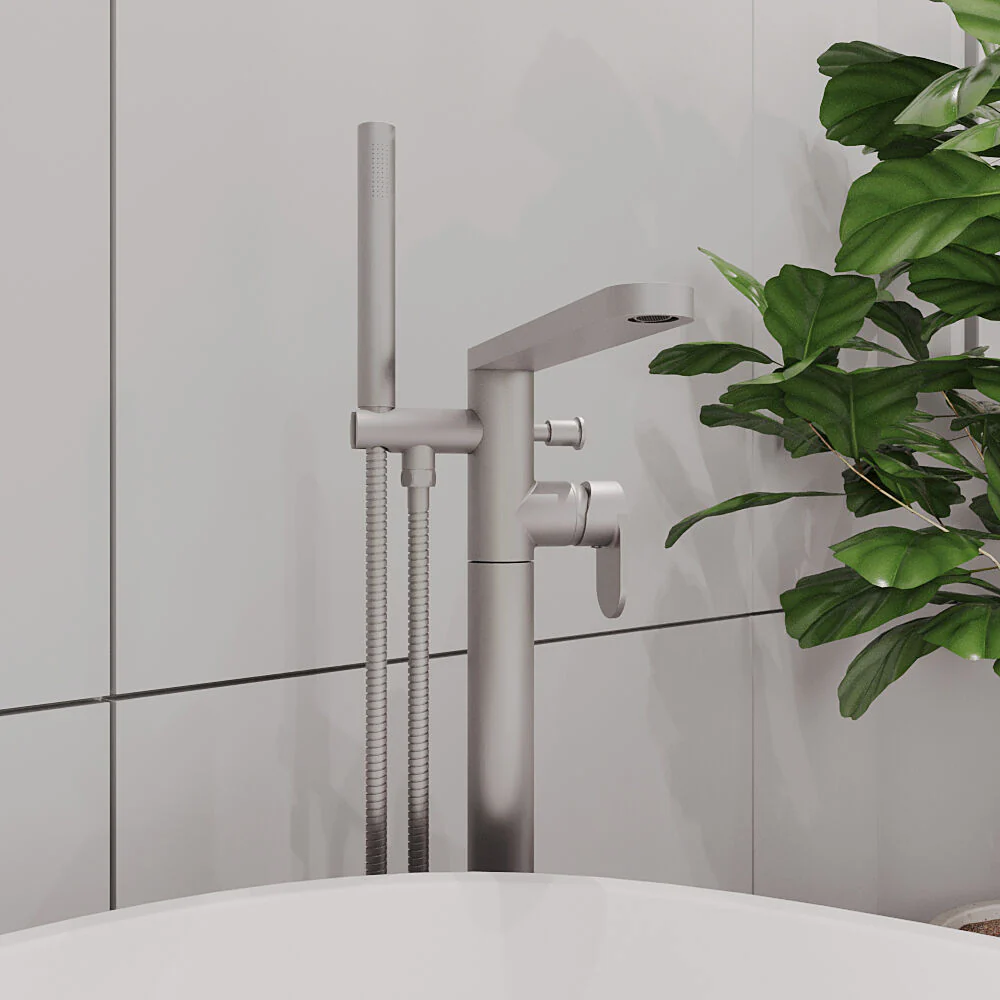Enville Modern Freestanding Round Bath Shower Mixer Tap with Lever Handle and Kit - Choice of Colour - Image 17
