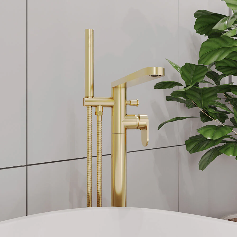 Enville Modern Freestanding Round Bath Shower Mixer Tap with Lever Handle and Kit - Choice of Colour - Image 20