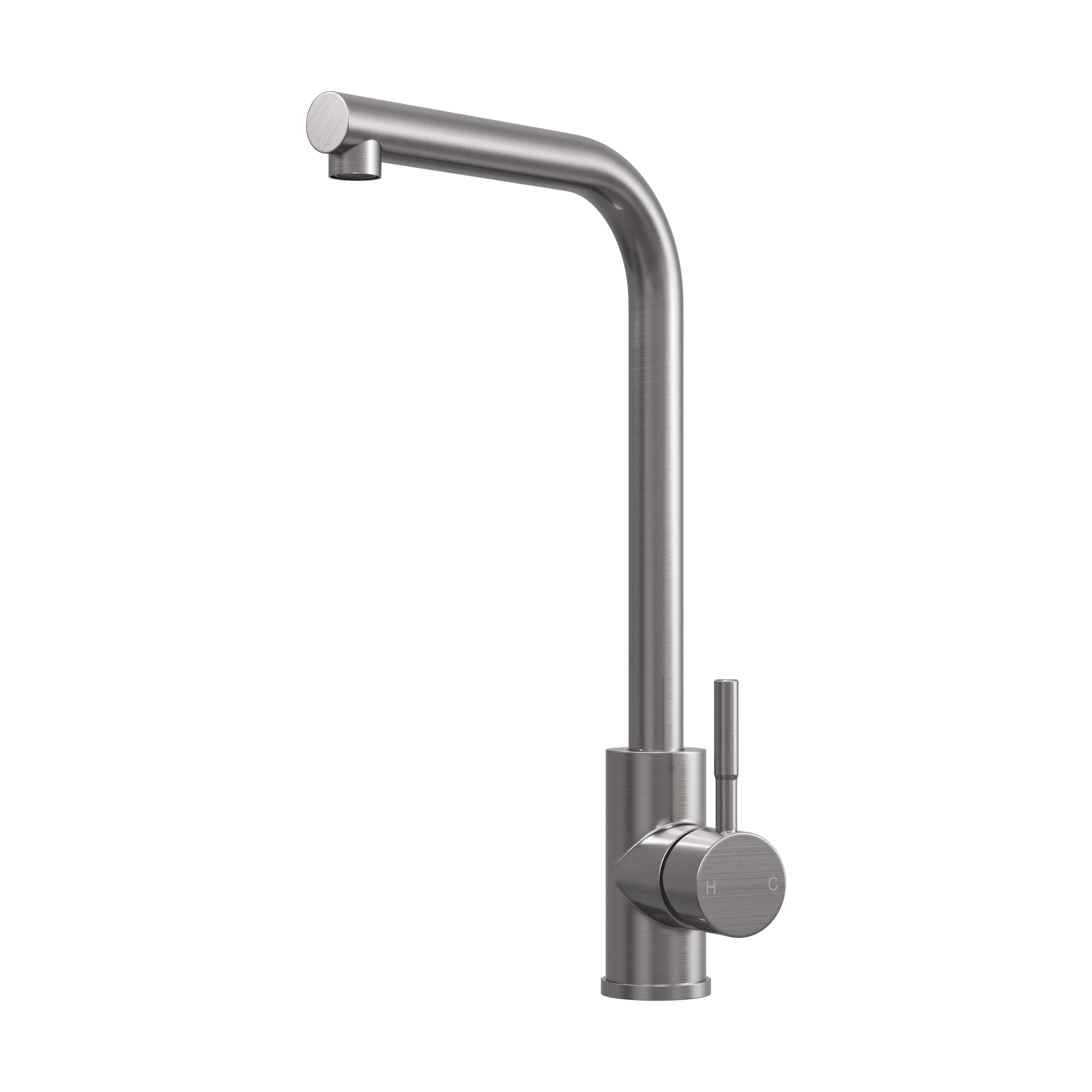 Modern L-Neck Kitchen Sink Mixer Tap Single Lever, Top Fix Installation, 347 x 90 x 245 mm - Choice of Colour - Image 9