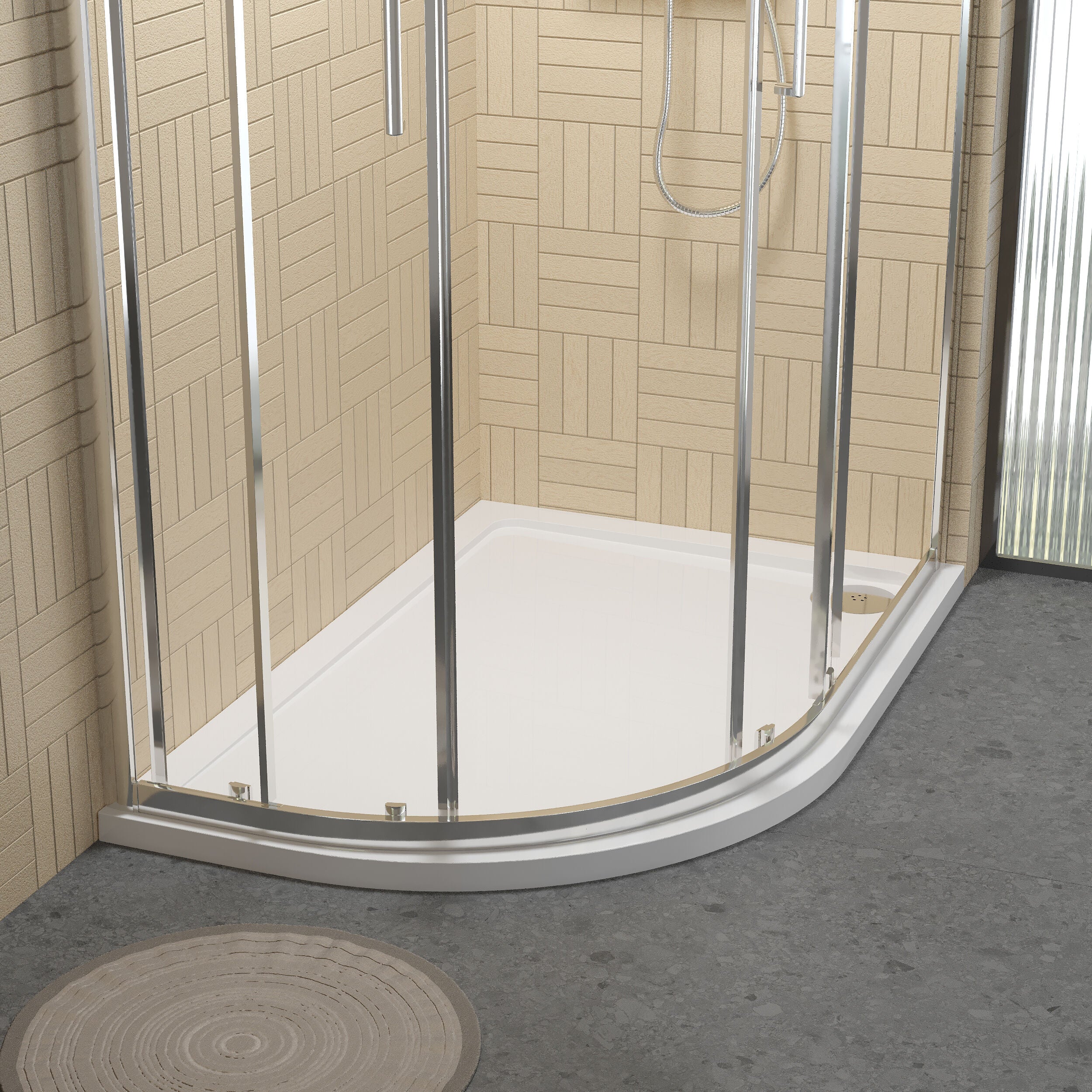 Balterley Shower Tray Modern Offset Quadrant Shower Tray, Left or Right Hand - Choice of Size and Finish - Image 13