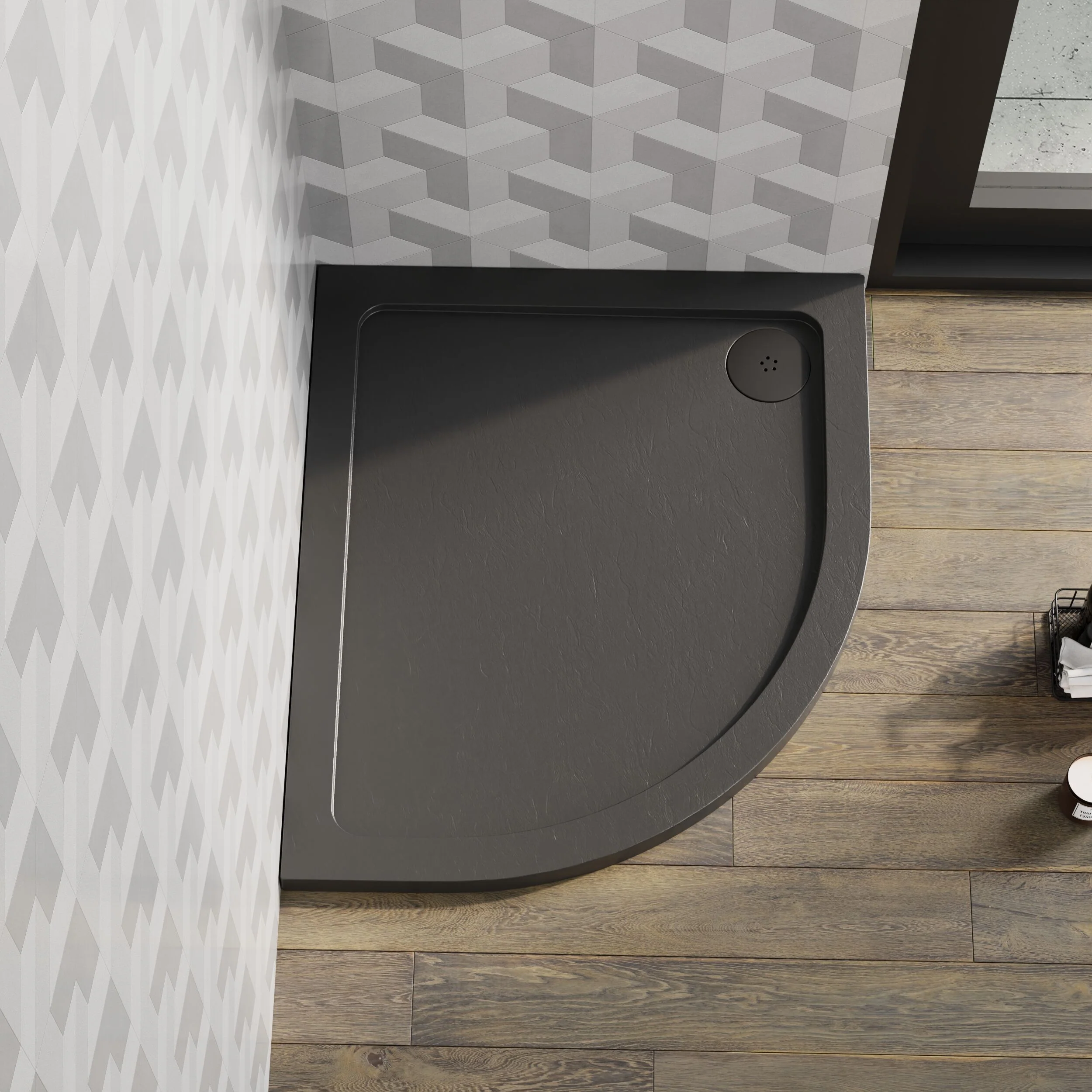 Balterley Shower Tray Modern Offset Quadrant Shower Tray, Left or Right Hand - Choice of Size and Finish - Image 17