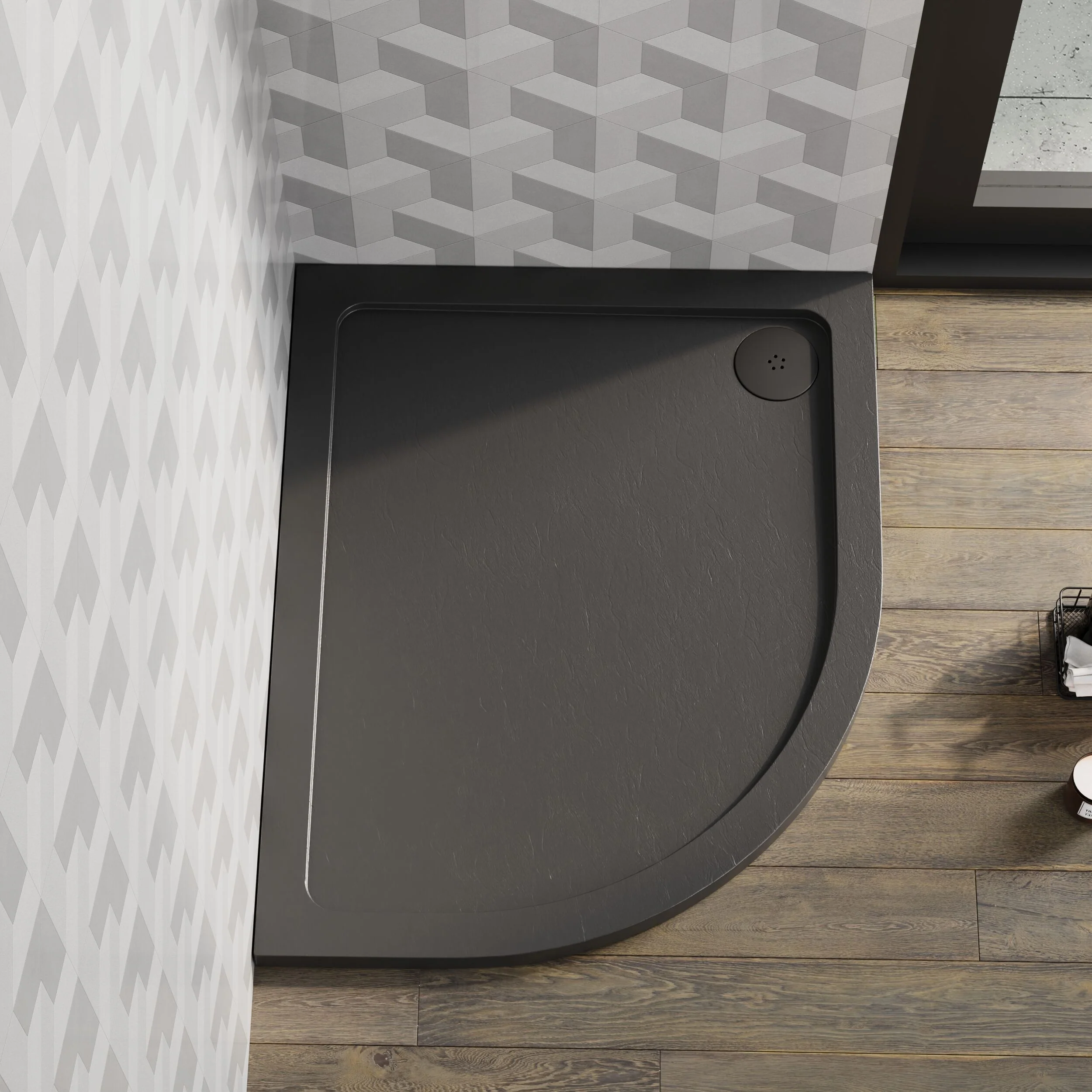 Balterley Shower Tray Modern Offset Quadrant Shower Tray, Left or Right Hand - Choice of Size and Finish - Image 21